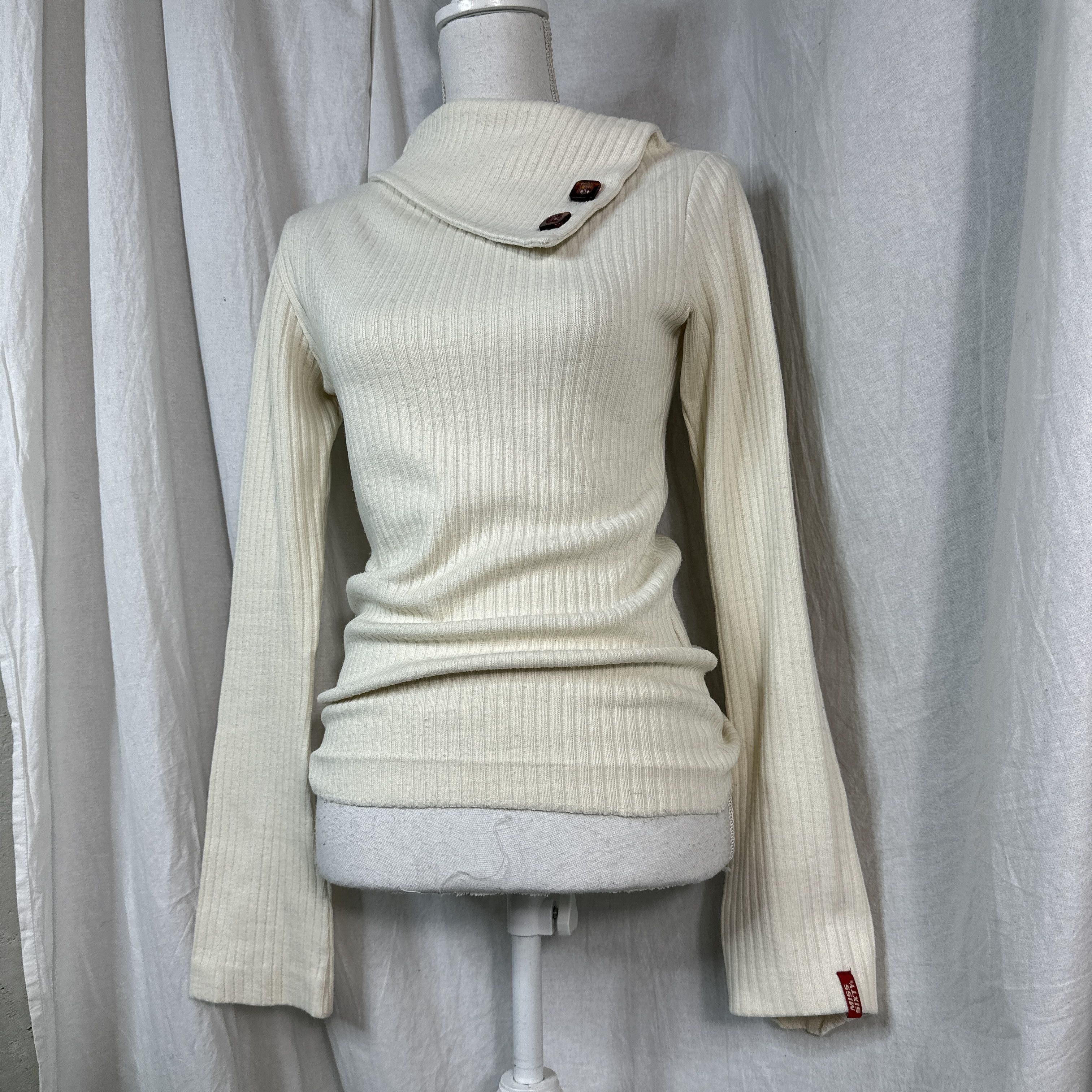 Miss Sixty × Vintage Miss Sixty Y2K Asymmetric Collar Sweater Size M / US 6-8 / IT 42-44 - 5 Thumbnail
