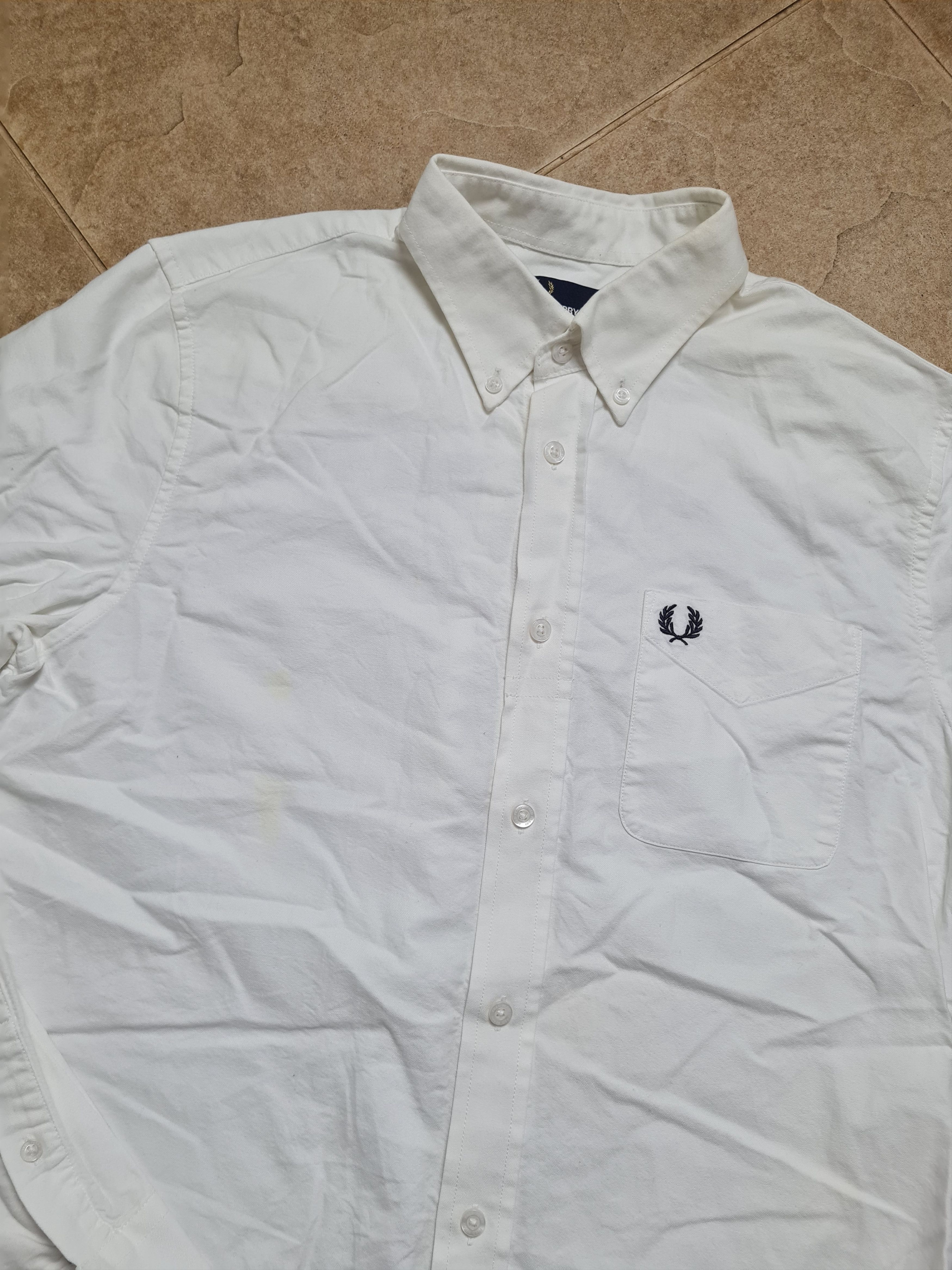 Fred Perry Fred Perry Oxford Shirt White Long Sleeve Cotton Button Down Size US M / EU 48-50 / 2 - 1 Thumbnail