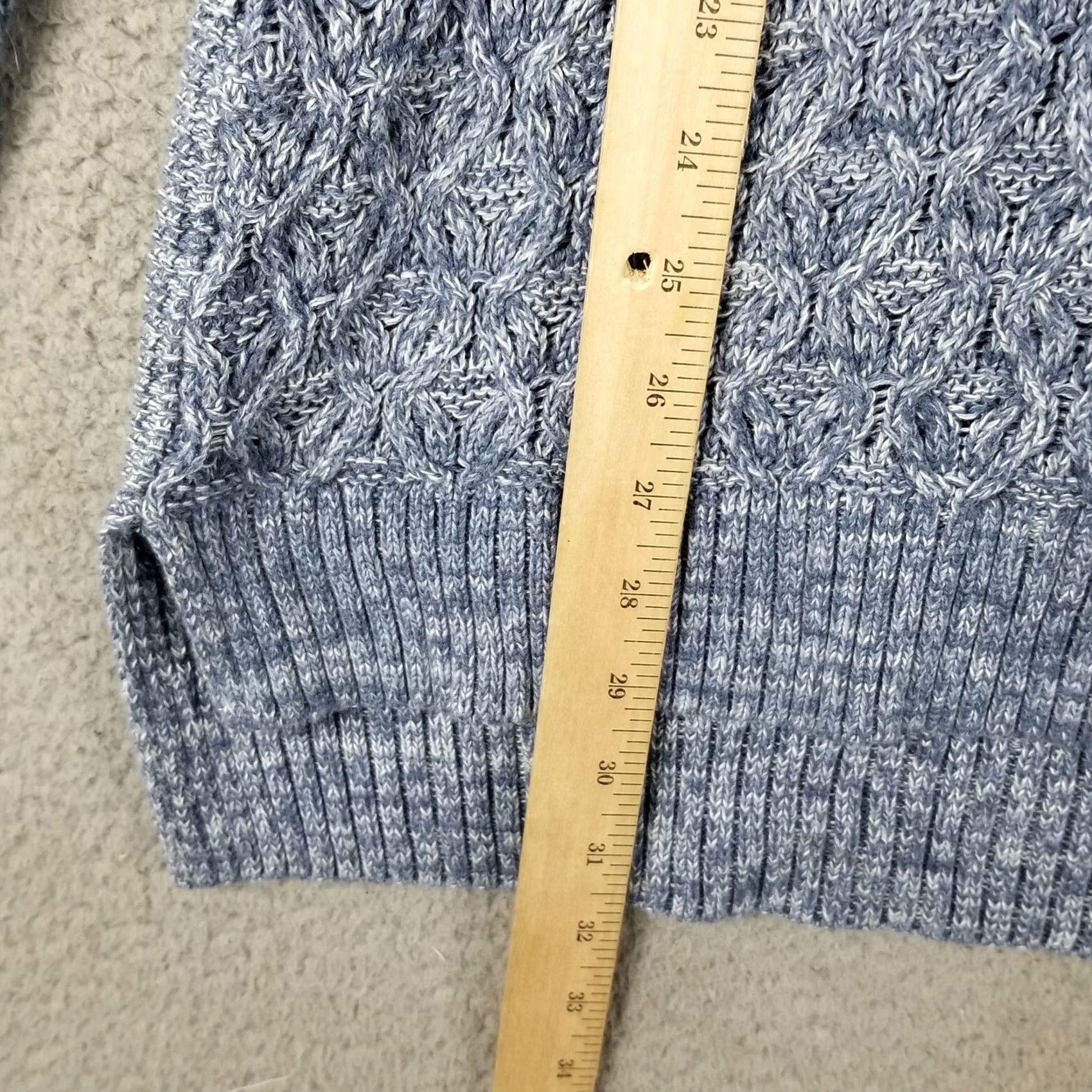 Vintage Jeanne Pierre Sweater Women's XL Blue Heathered Cable-Knit Scoop Neck Size XL / US 12-14 / IT 48-50 - 4 Thumbnail