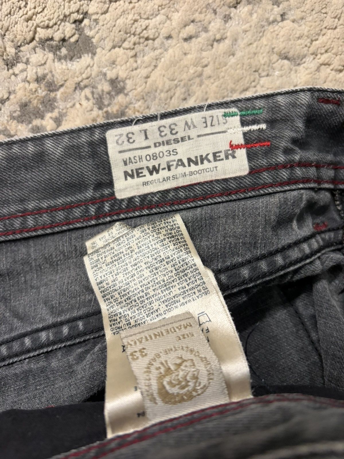 Diesel AW12 New Fanker Slim Bootcut Wash #0803S Black Size US 33 - 6 Thumbnail