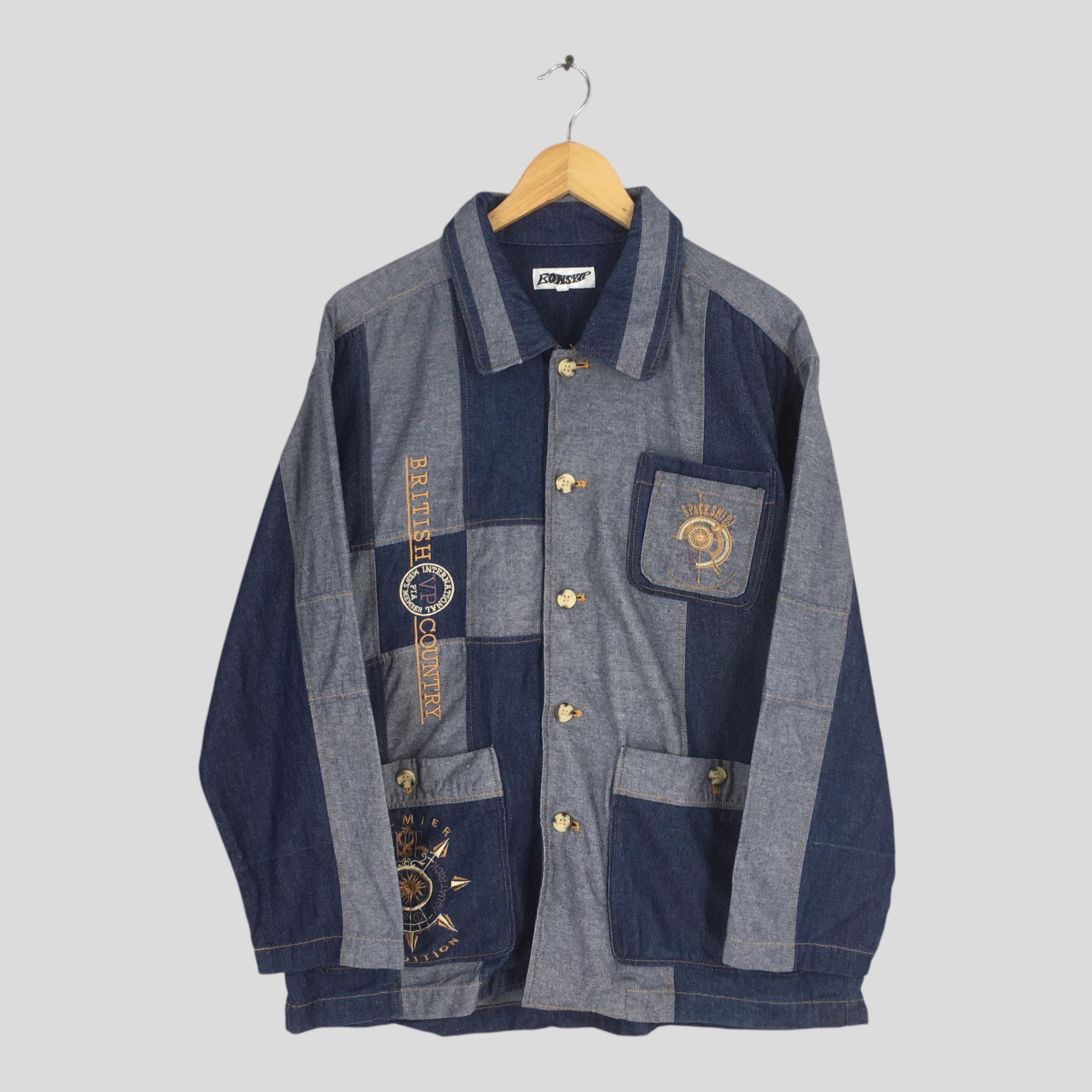 Vintage Vintage Bonskip Patchwork Denim Jeans Jacket Labor Medium Size US M / EU 48-50 / 2 - 1 Thumbnail