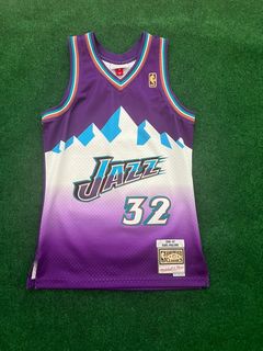 Vintage Utah Jazz Karl Malone Authentic Reebok Jersey Size Mens 48