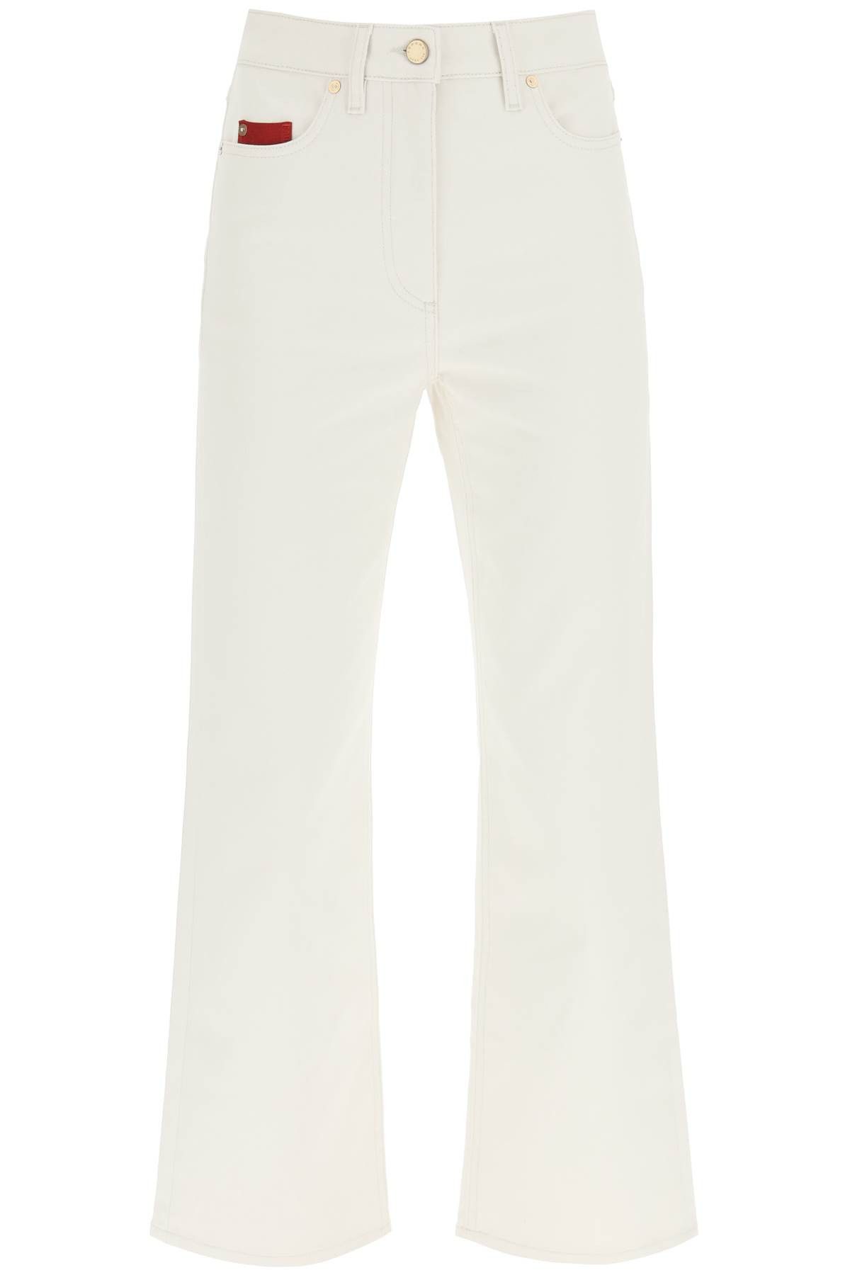 image of Agnona Cotton Cashmere Jeans in Chalk, Women's (Size 28)