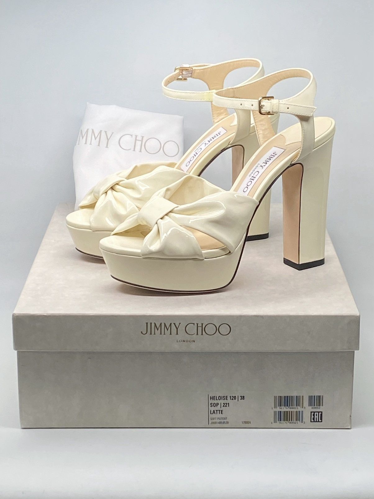 Jimmy Choo Jimmy Choo Patent Leather Ankle-Strap Platform Sandals Size US 8 / IT 38 - 12 Thumbnail