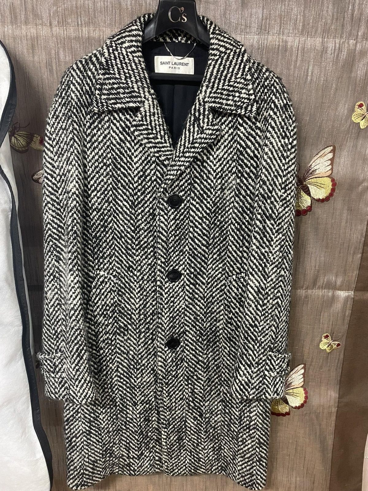 Saint Laurent Paris 14aw saint laurent Herringbone coat Size US S / EU 44-46 / 1 - 1 Thumbnail