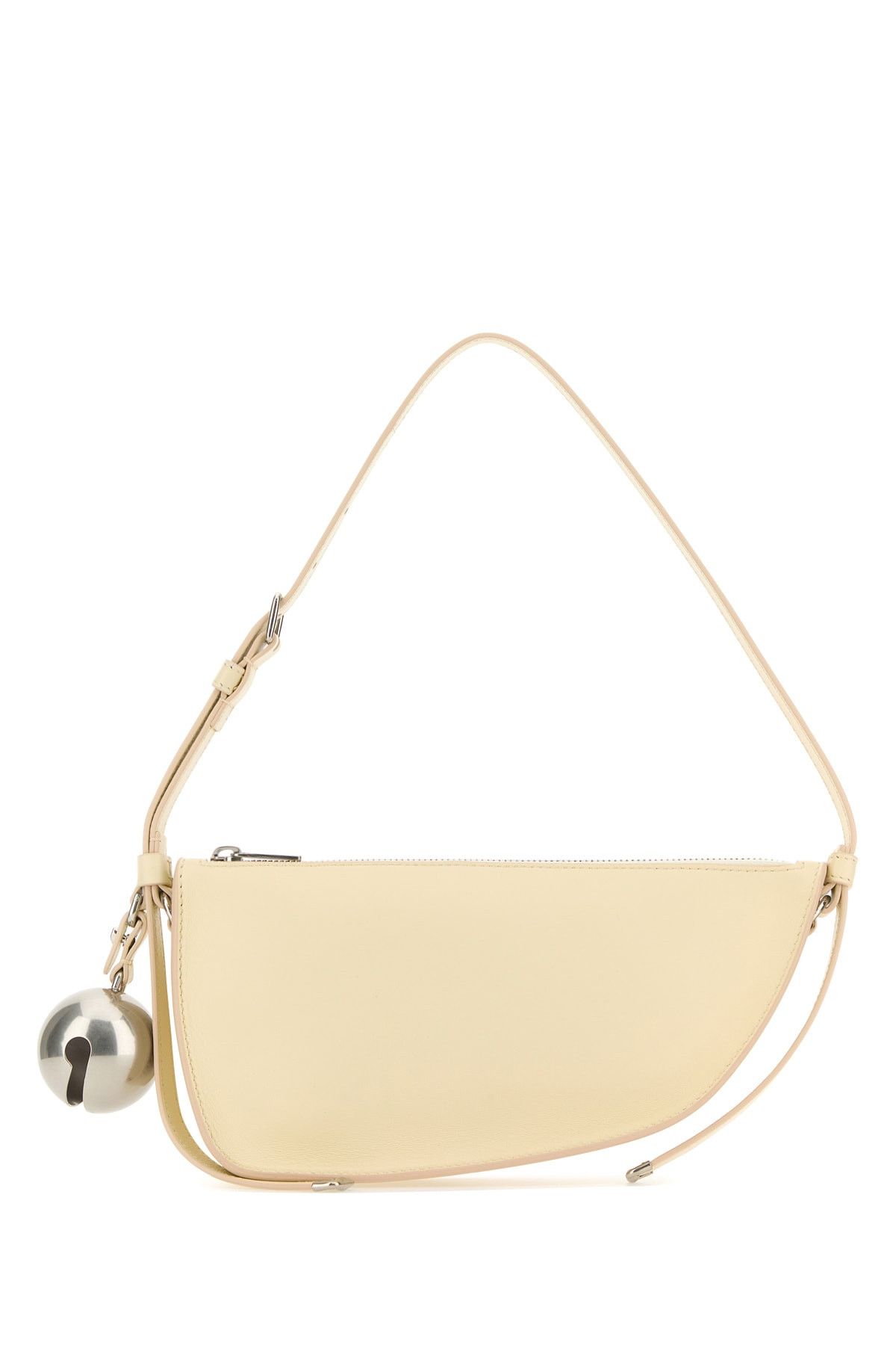 Cream Leather Shield Mini Shoulder Bag