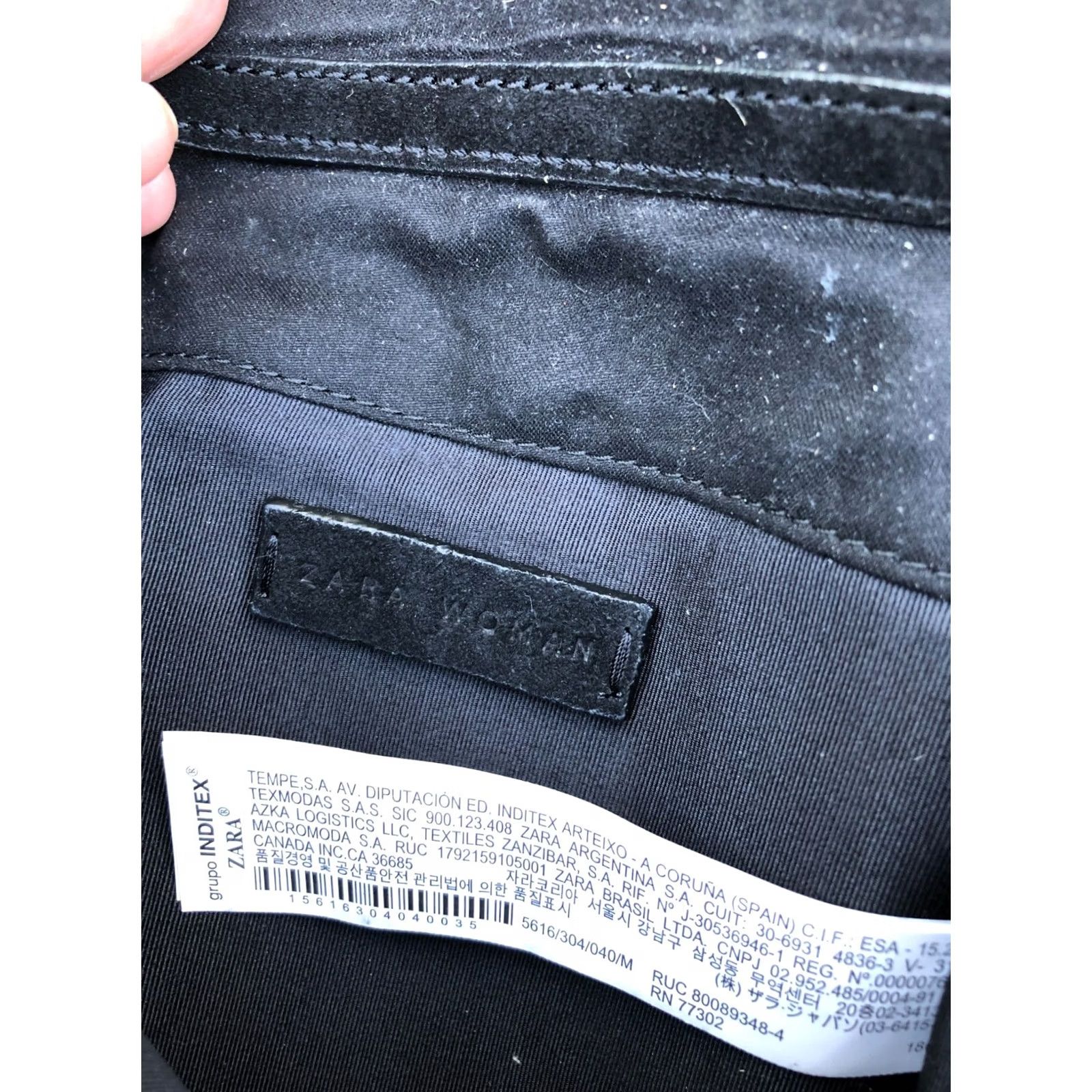 Zara ZARA WOMAN Leather Suede Crossbody Bag Black Buckle Purse Shoulder Bag" Size ONE SIZE - 5 Thumbnail