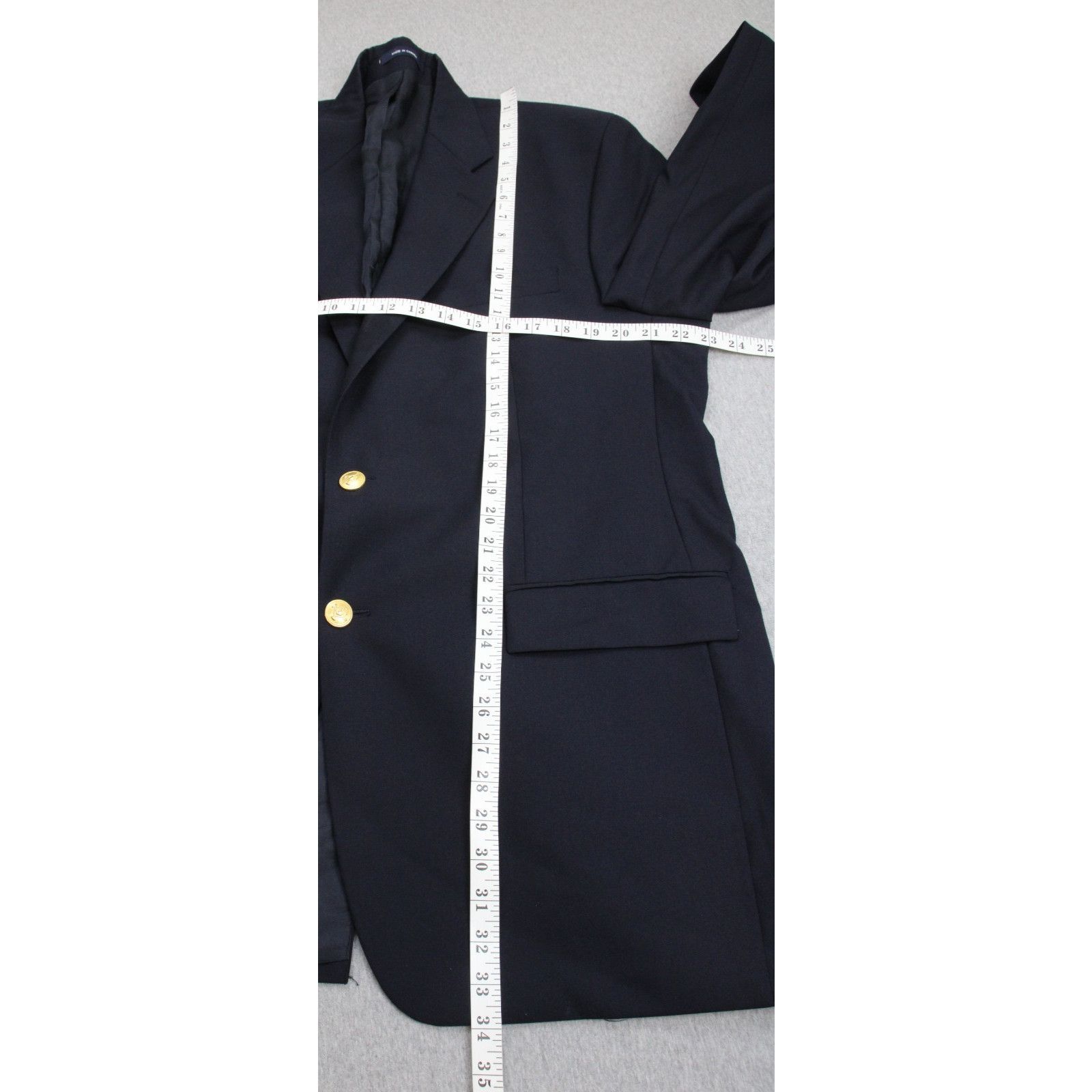 Chaps Chaps Ralph Lauren Blazer Mens 44L Navy Blue 100% Wool Size 44L - 11 Thumbnail