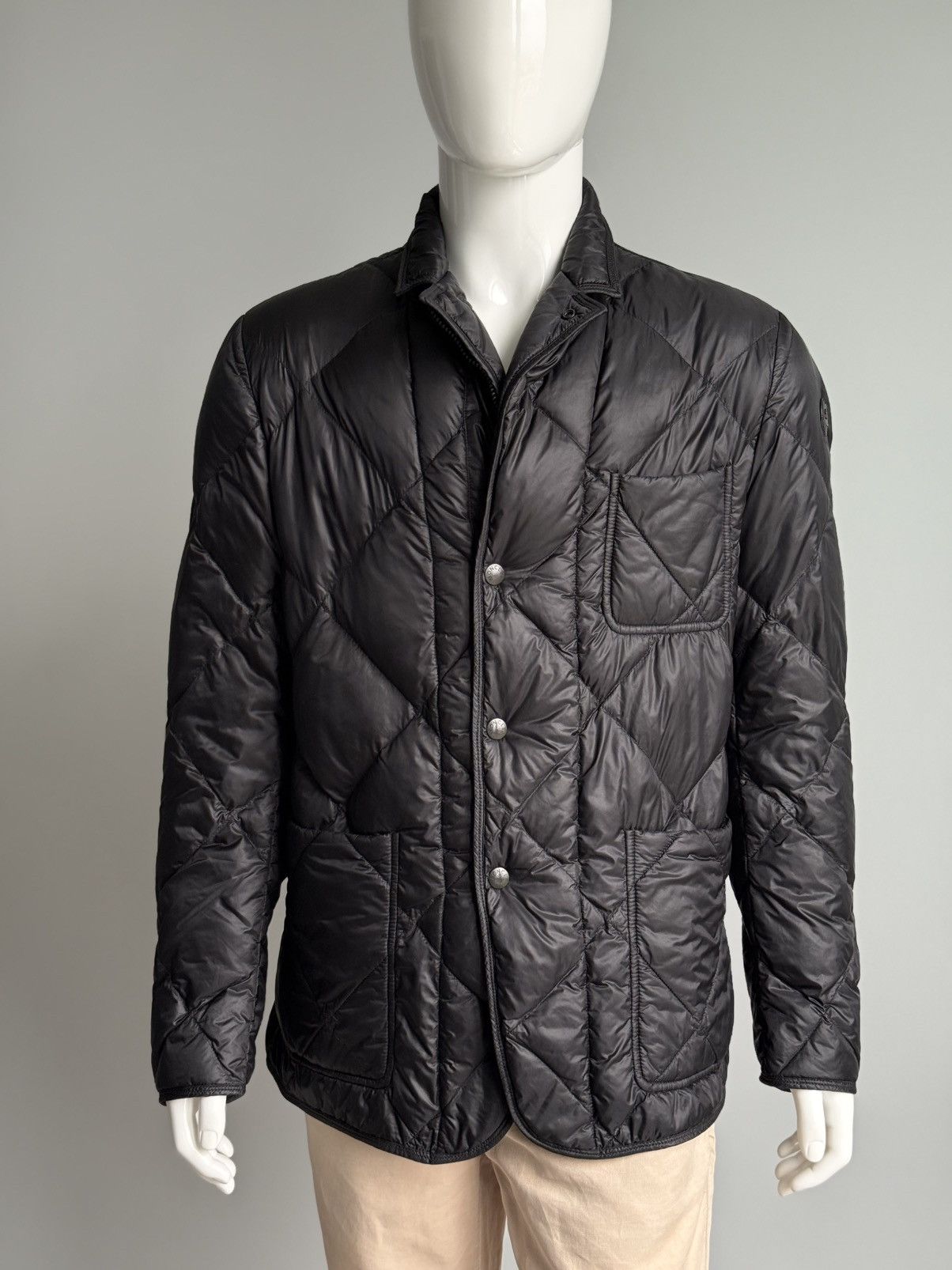 Moncler Herminier Men Down Puffer Black Logo Coat Jacket