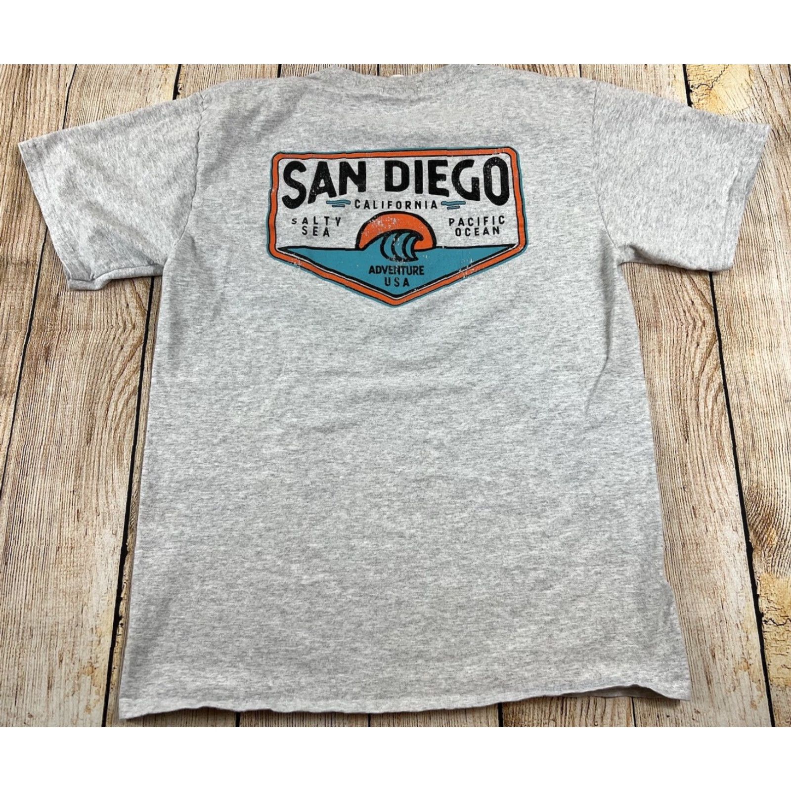 Port & Company Port & Company T-Shirt Men Short Sleeve San Diego California Salty Sea Pacific Ocean Destination Gray M Medium Size US M / EU 48-50 / 2 - 2 Thumbnail