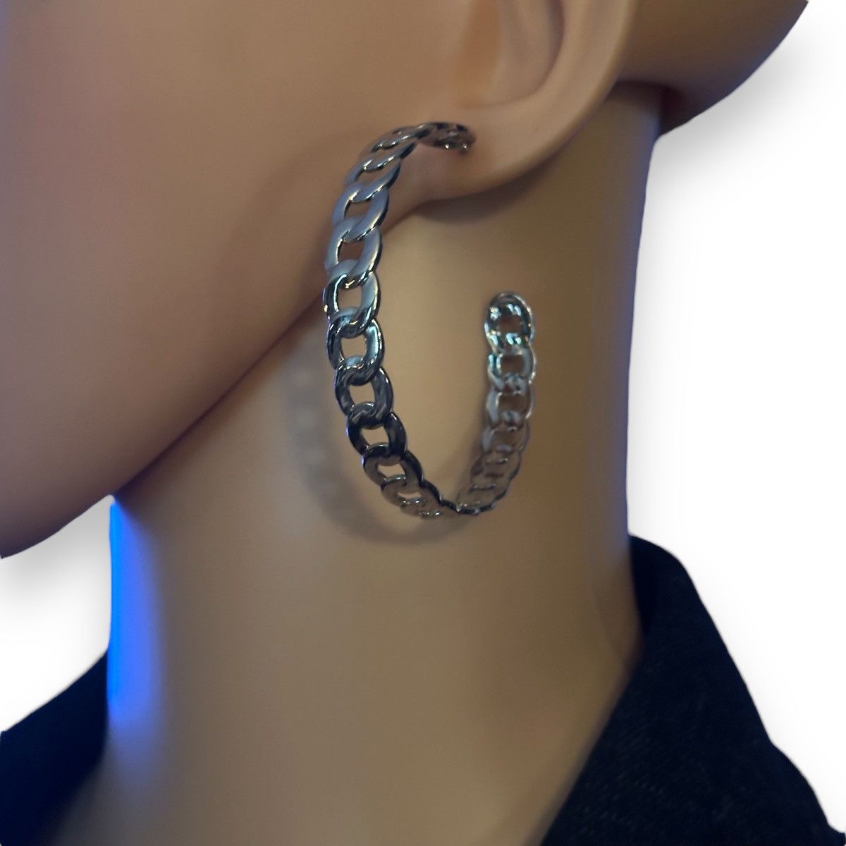 Other Large chain link hoop earrings Size ONE SIZE - 2 Thumbnail