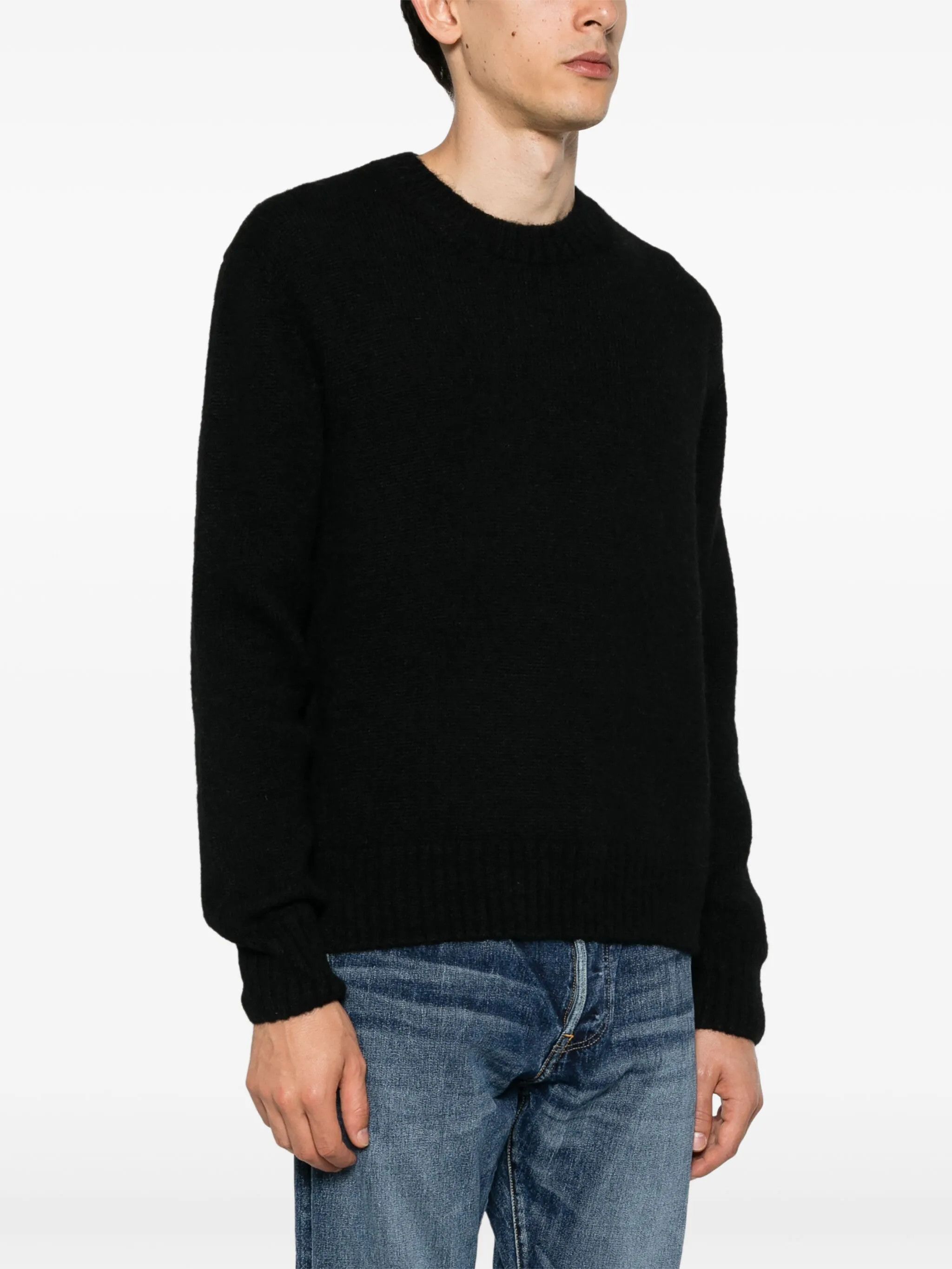 Tom Ford o1s22i1n0125 Crewneck Wool And Cashmere Sweater in Black Size US L / EU 52-54 / 3 - 3 Thumbnail