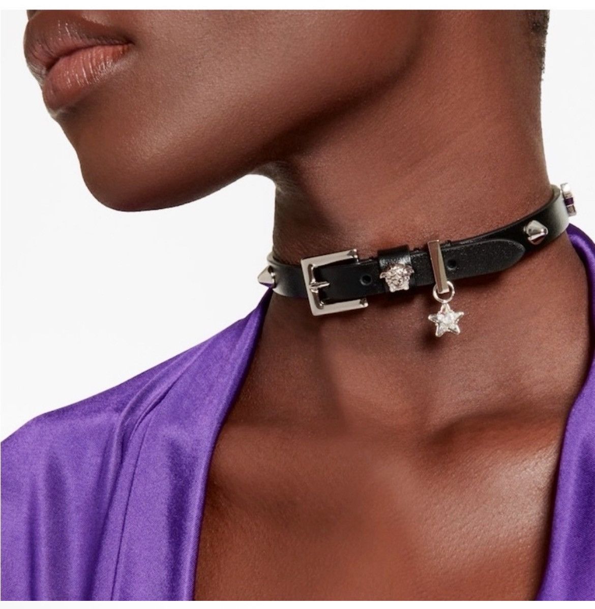 Versace Authentic Versace NWT Medusa Crystal Star Black Stud Choker Size ONE SIZE - 3 Thumbnail