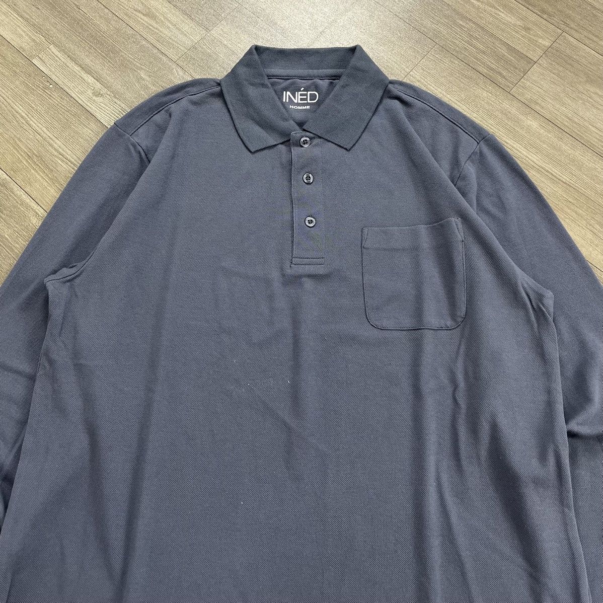 Yohji Yamamoto 2000s Ined Homme Yohji Yamamoto Polo Shirt Japanese Designer Size US XL / EU 56 / 4 - 2 Thumbnail