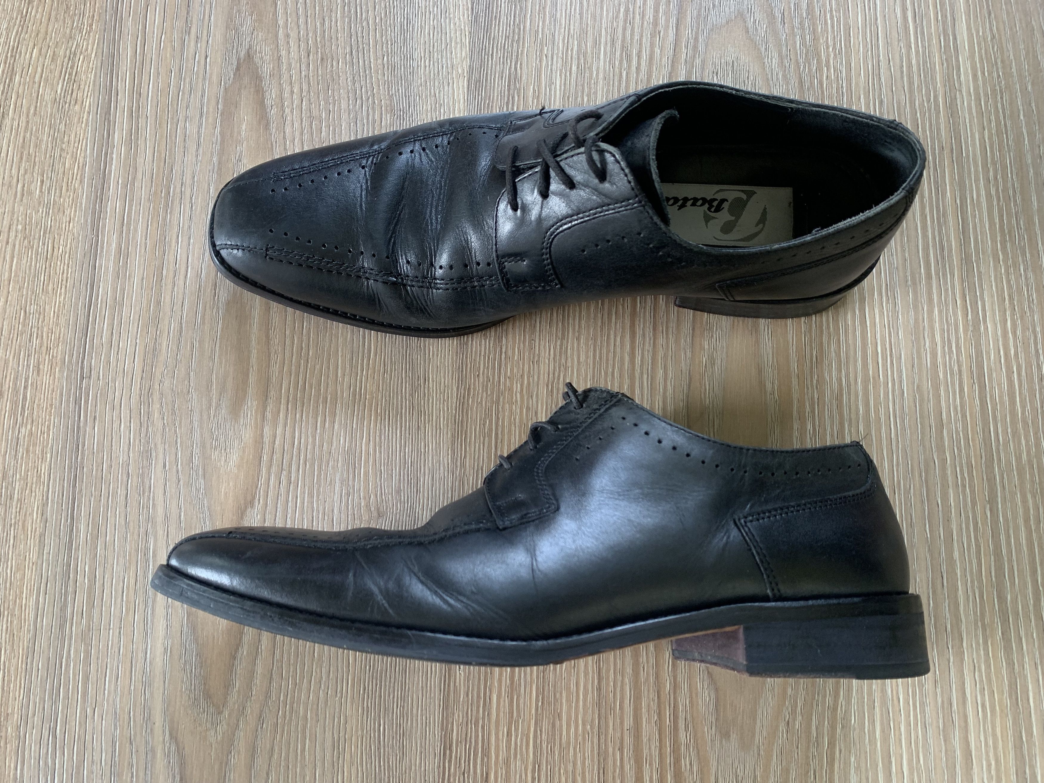 Bata Bata Mens Black Leather Formal Shoes Size US 10 / EU 43 - 2 Thumbnail