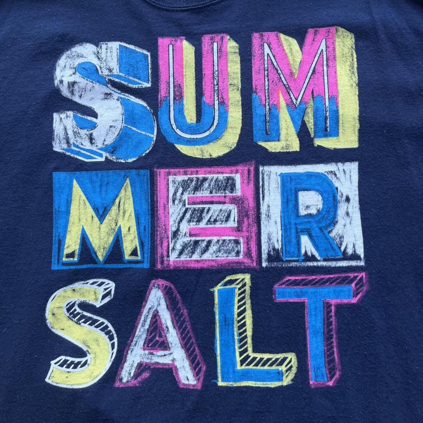 Gildan Y2K Summer Salt Multi-Colored Spell-Out Graphic T-Shirt Size US L / EU 52-54 / 3 - 2 Thumbnail