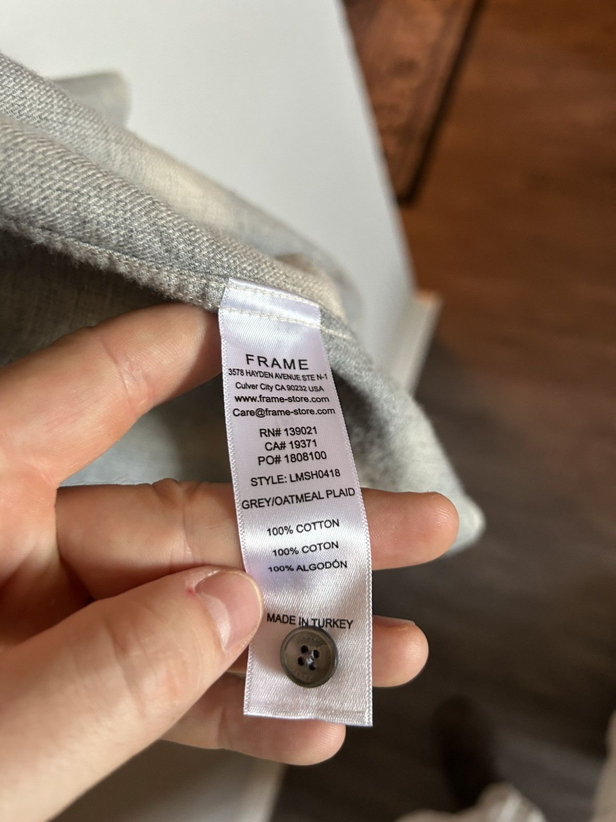 Frame Frame Grey & Cream Flannel Size US XL / EU 56 / 4 - 7 Thumbnail