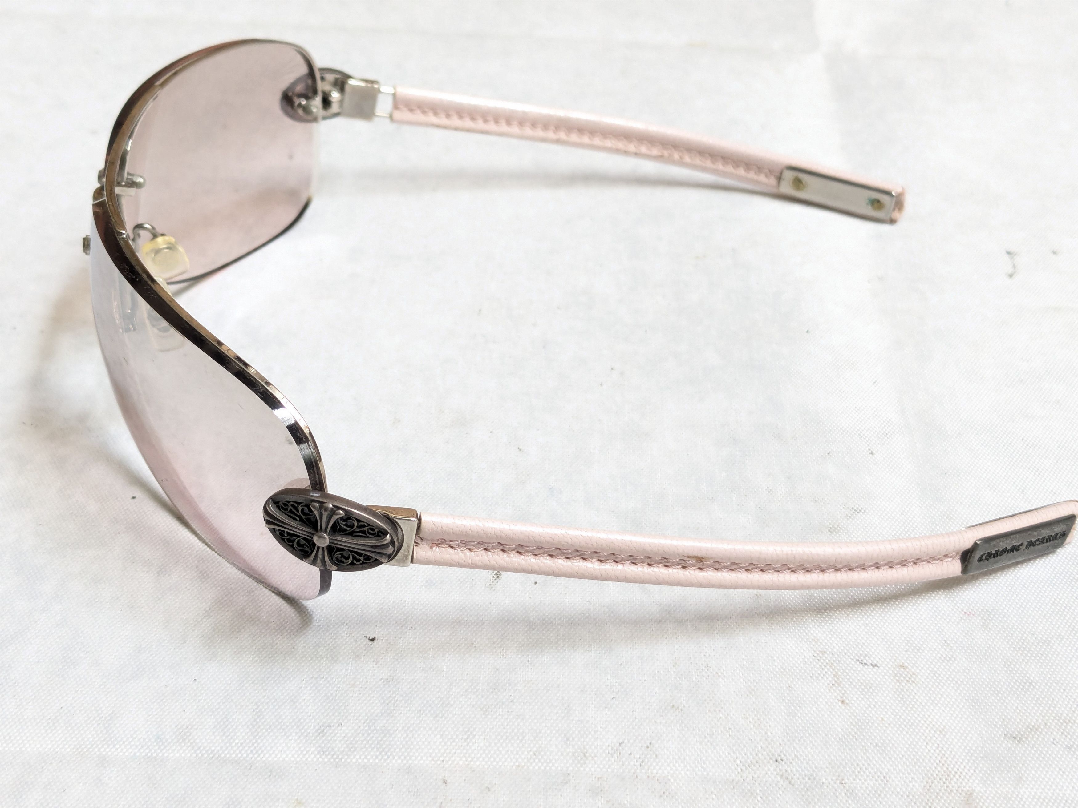 Chrome Hearts Chrome Hearts Classic Oval Sunglasses Pink Leather Sterling Size ONE SIZE - 5 Thumbnail