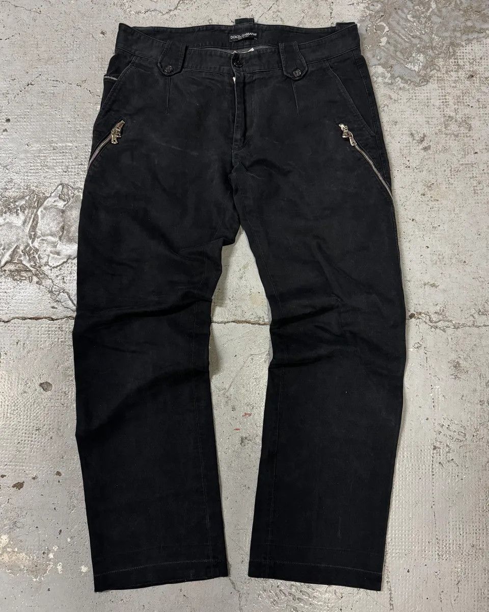Dolce & Gabbana AW2003 Dolce & Gabbana Anatomic Black Zips Pants Size US 33 - 1 Thumbnail