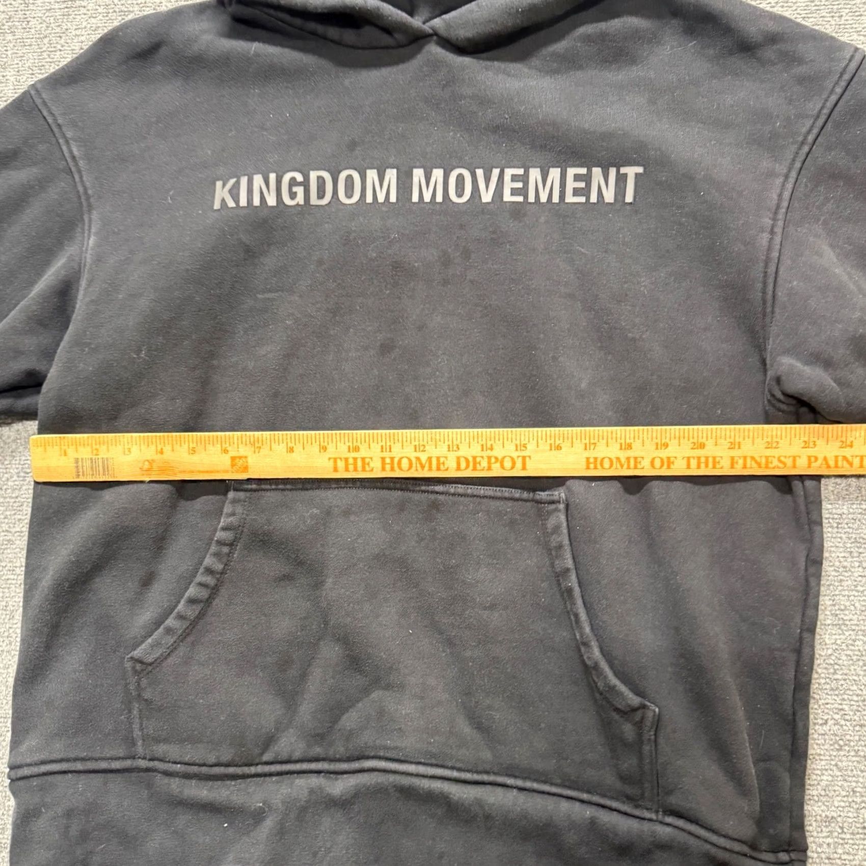 The Unbranded Brand Kingdom Movement Hoodie Mens Large Black 100% Cotton Pullover Grunge Stained Distressing Fade Pre-owned Size US L / EU 52-54 / 3 - 5 Thumbnail