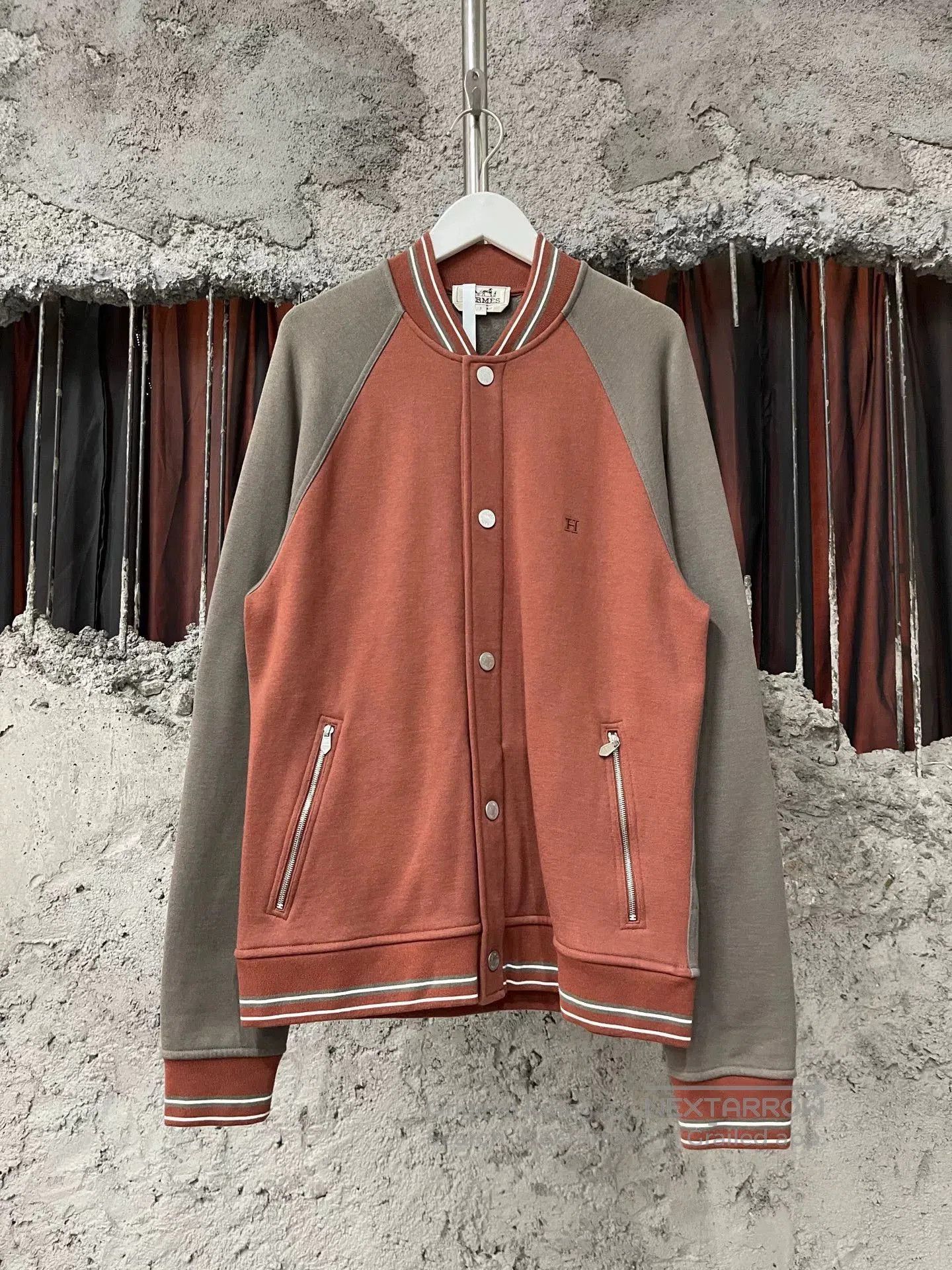 hermes color-block baseball jacket.