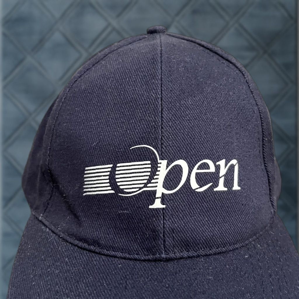 Vintage US Open Tennis Hat Cap Strap Back Navy Blue Adjustable Mens Cotton Smartflex Baseball Cap Sports 90s Mens Cap Size ONE SIZE - 1 Thumbnail