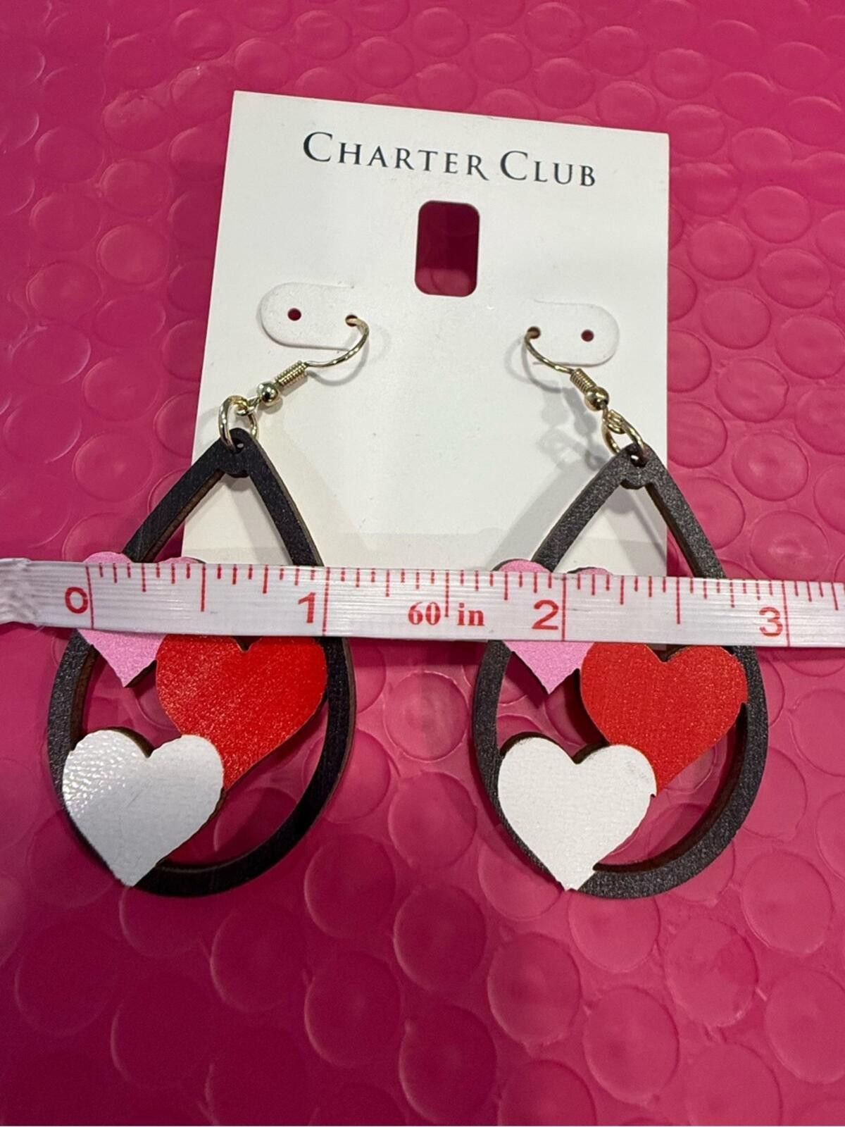 Charter Club Charter Club dangle heart earring lightweight wood colorful Size ONE SIZE - 3 Thumbnail