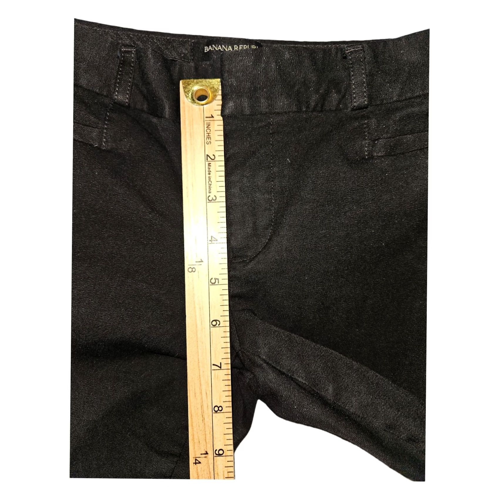Banana Republic VINTAGE Banana Republic Sloan Crop Capris Women's 2P Black Pockets Stretch Casual Travel Size ONE SIZE - 4 Thumbnail