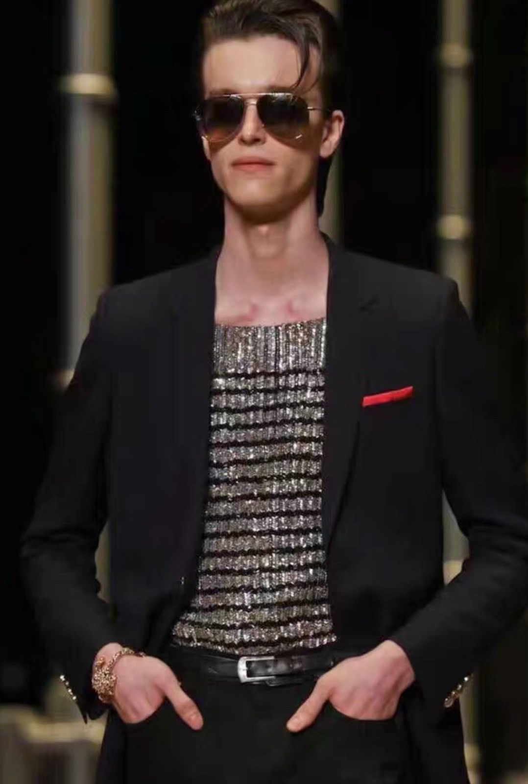 Saint Laurent Paris Saint Laurent SLP 16SS Gold Button Black Wool Suit Jacket Size 46R - 8 Thumbnail