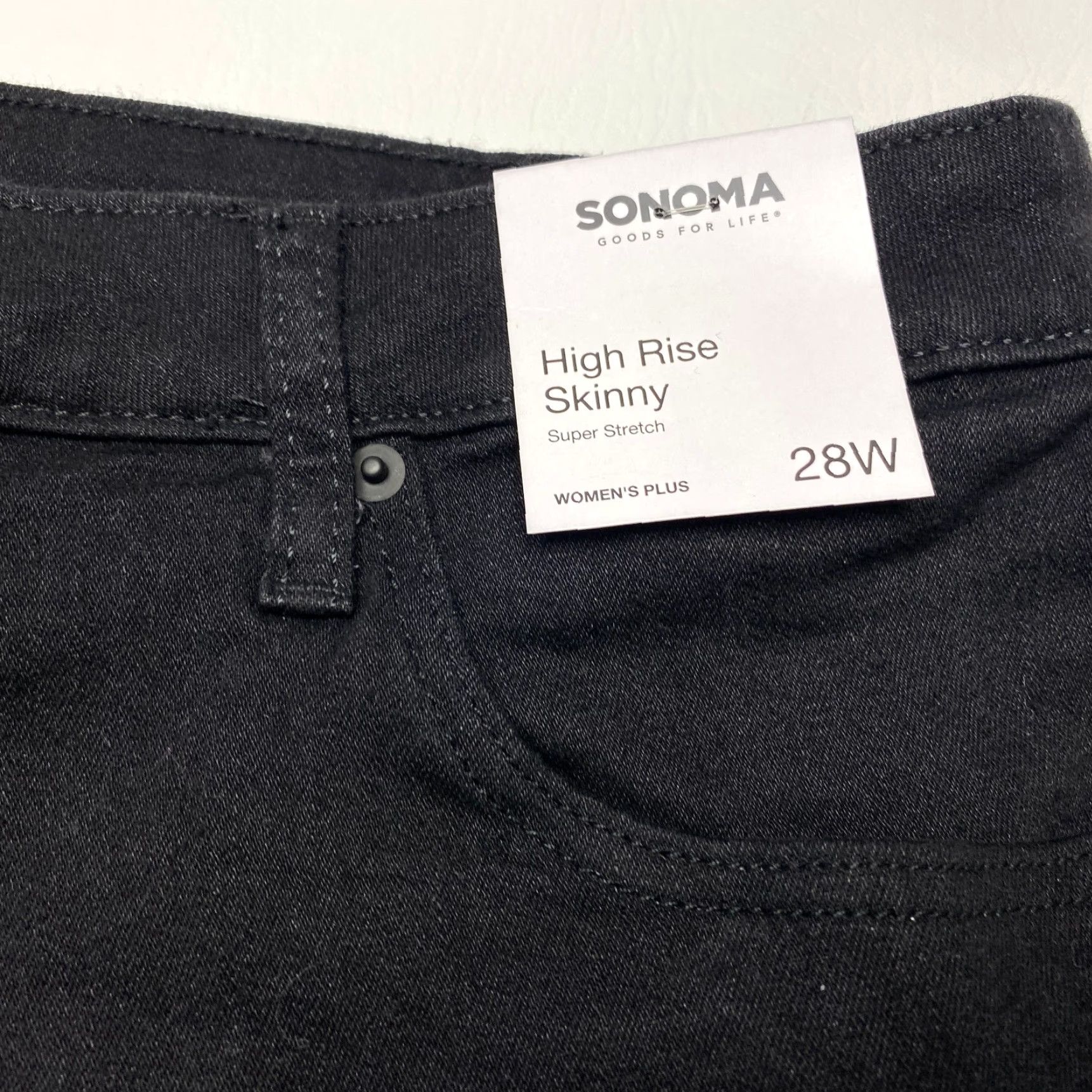 Vintage NWT Sonoma Jeans Plus 28W 48x28 Black High Rise Skinny SuperStretch Jeans Women's 28W Plus Size Sonoma Goods for Life City Jeans Size 28" / US 6 / IT 42 - 5 Thumbnail