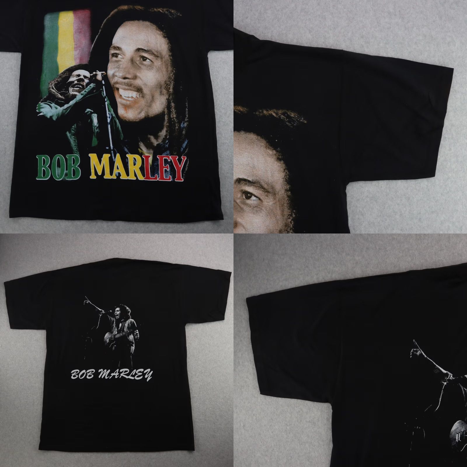 Vintage DEMENTED ROCK Bob Marley Mens T-Shirt XL Black Double Sided Print in Black DEMENTES RARE Shirt Mens XL Black Music 90s Size US XL / EU 56 / 4 - 8 Thumbnail