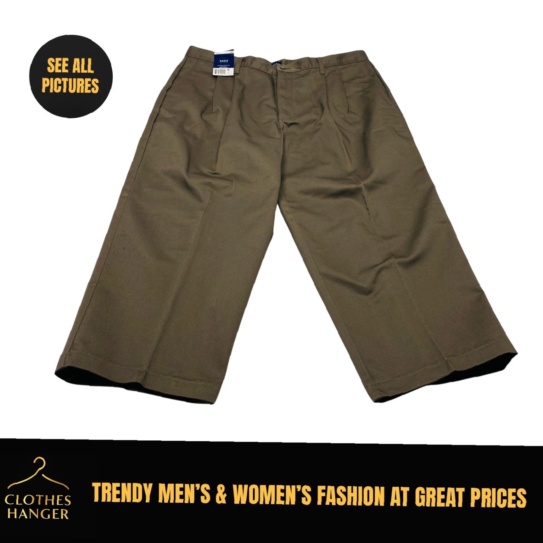 Basic Editions VINTAGE NWT Mens Khakis Pants Basic Editions Gray 42x26 Wrinkle Resistant Double Pleated Size US 42 / EU 58 - 2 Thumbnail