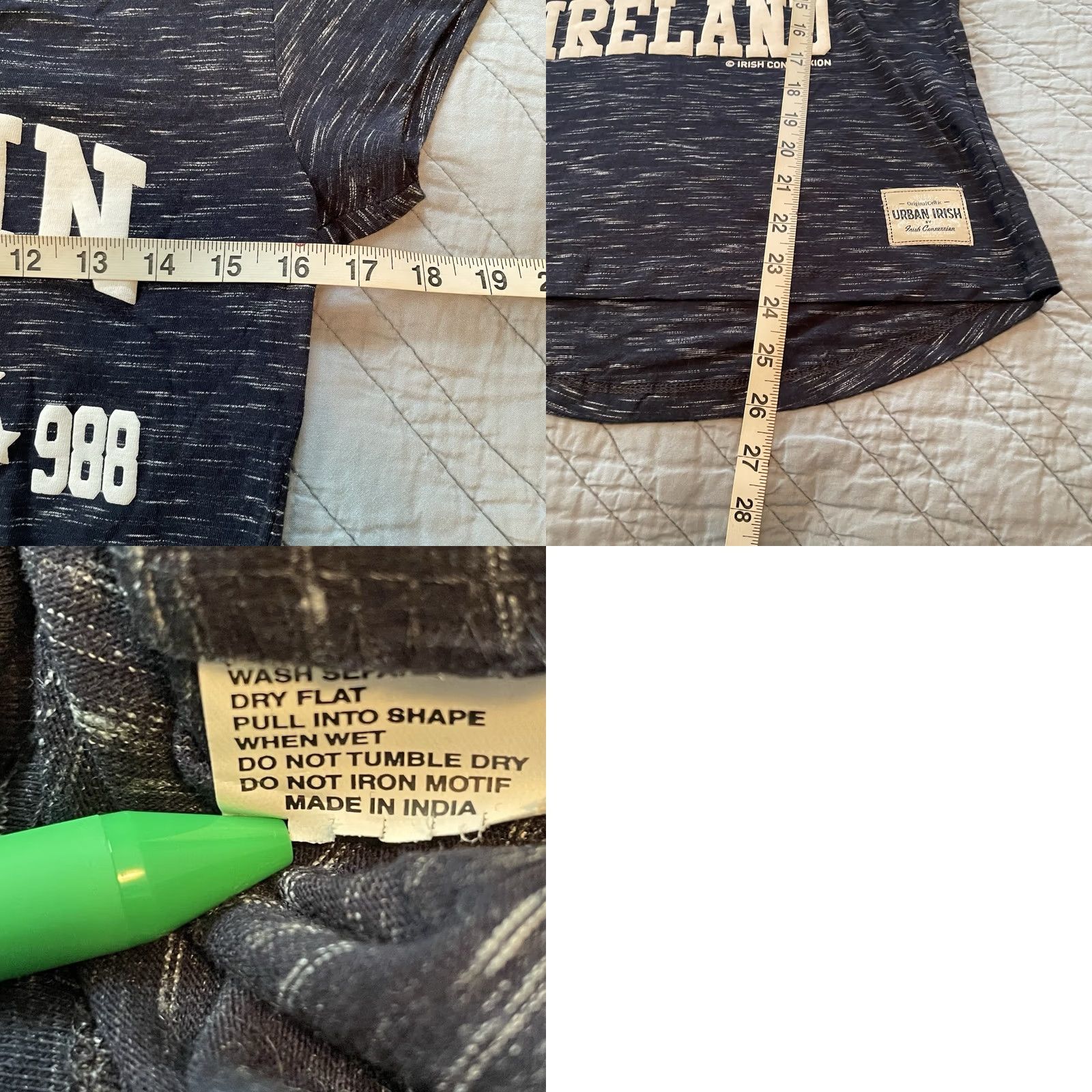 Vintage Dublin Ireland Tee Top Shirt Women’s Size 12 Navy Blue Short Sleeve NWT t-shirt Size XL / US 12-14 / IT 48-50 - 8 Thumbnail