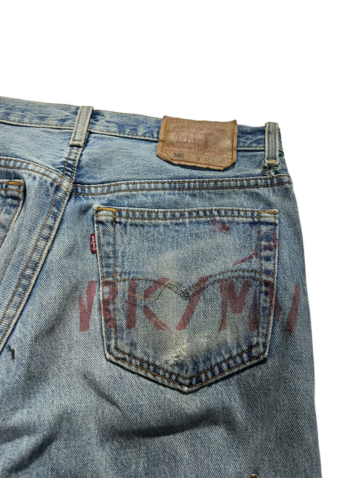 Levi's Vintage 90’s Levis 501 Custom Punk Stone Wash Jean Size US 30 / EU 46 - 9 Thumbnail
