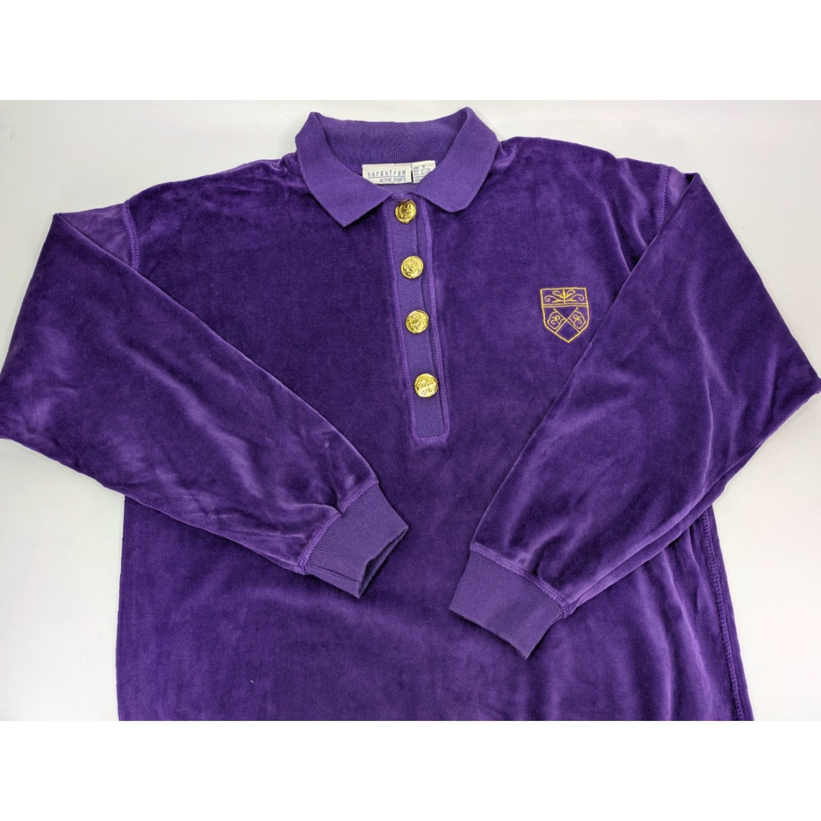Nordstrom VINTAGE Nordstrom Active Purple Velour Long Sleeve Polo Pullover Small Polo Shirt Long Sleeve Pullover Mens Purple Velour Cotton, Cardigan? Size US S / EU 44-46 / 1 - 2 Thumbnail
