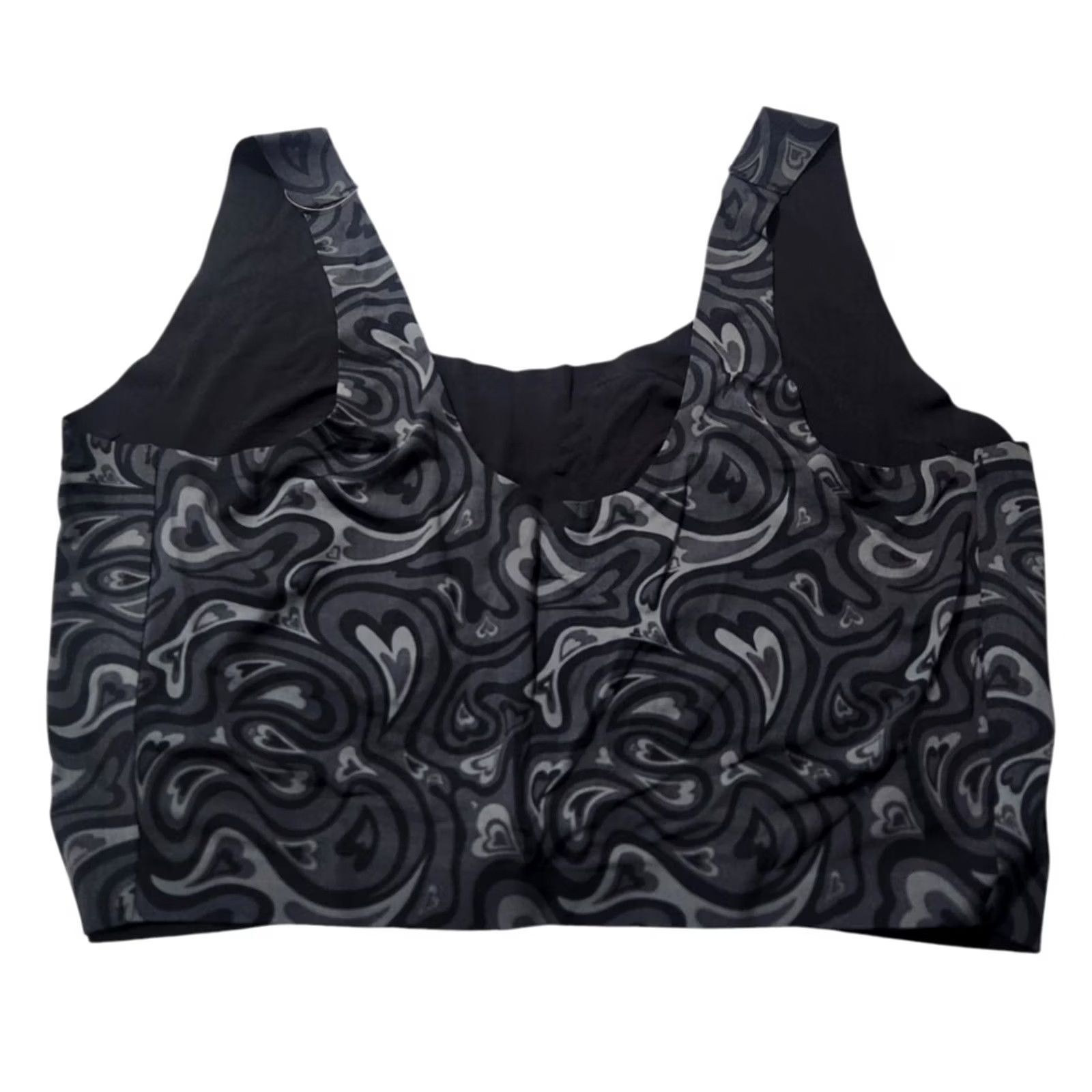 Vintage Cheek Boss Womens 4XL Bra Black Gray Swirling Hearts Size ONE SIZE - 2 Thumbnail