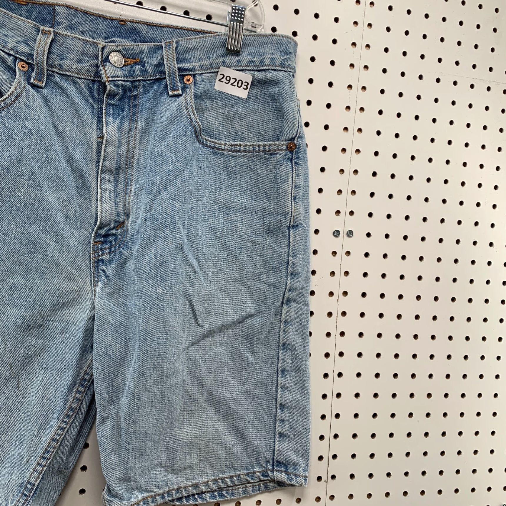 Levi's VINTAGE Levi's 505 Denim Shorts Bermuda Mens Size 33x9 Blue USA Made In USA Regular Fit 90s Jorts Size US 33 - 4 Thumbnail