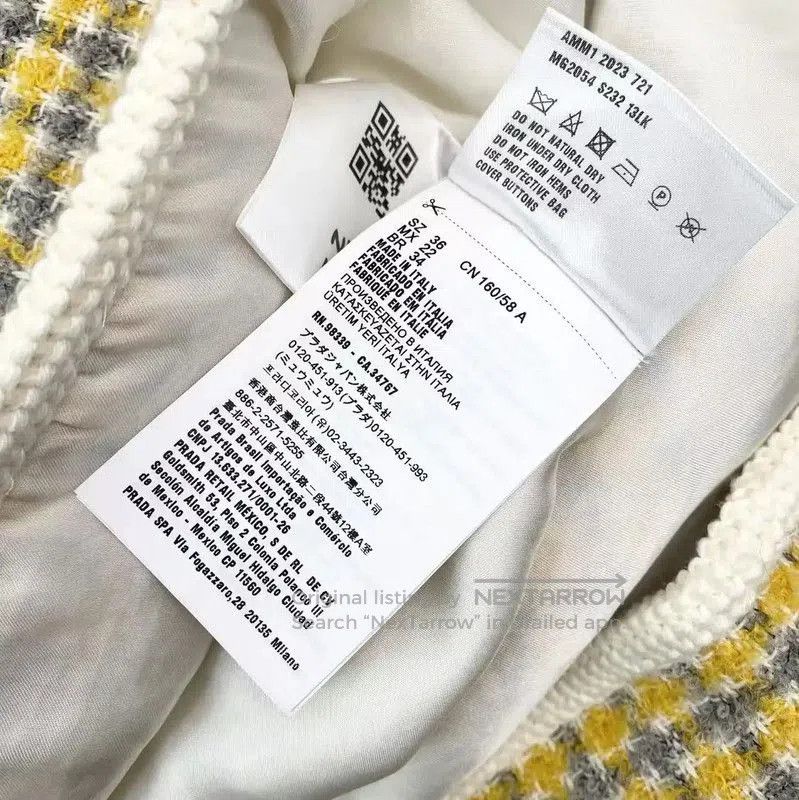 Miu Miu Miu Miu Yellow Wool Mini Skirt . Size 28" / US 6 / IT 42 - 4 Thumbnail
