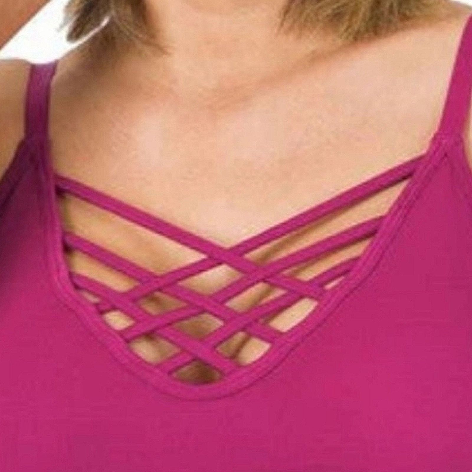 Other CURVYSENSE ☆ MAGENTA ☆ STRAPPY CAGE BRALETTE ☆ 2x/3x ☆ NWT Size ONE SIZE - 4 Thumbnail