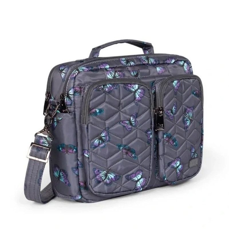 Designer LUG Navigator Butterfly Grey RFID Crossbody Tote Bag Size ONE SIZE - 1 Thumbnail