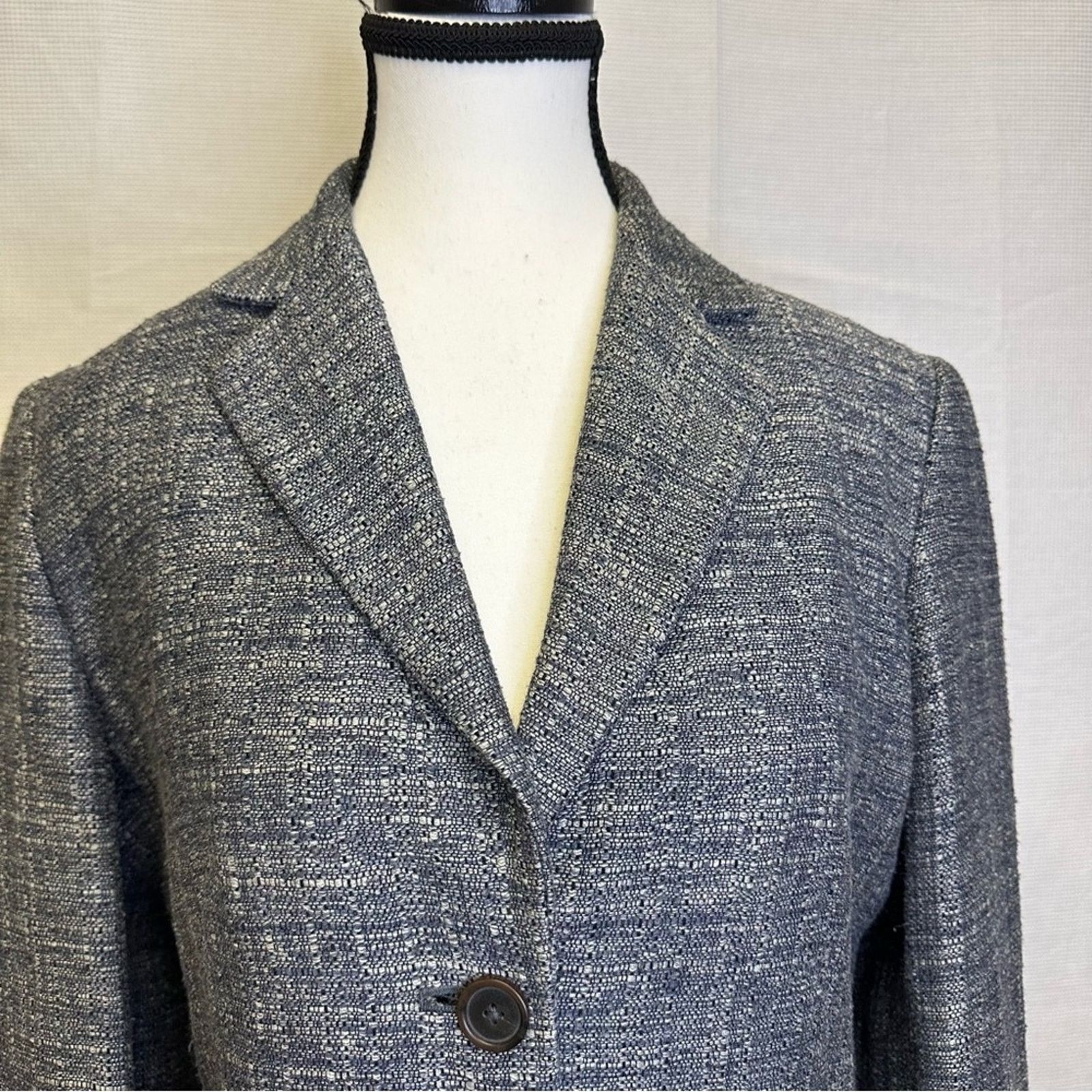 Banana Republic Banana Republic Women’s Tweed Blazer M Linen, Silk, Wool Size M / US 6-8 / IT 42-44 - 4 Thumbnail