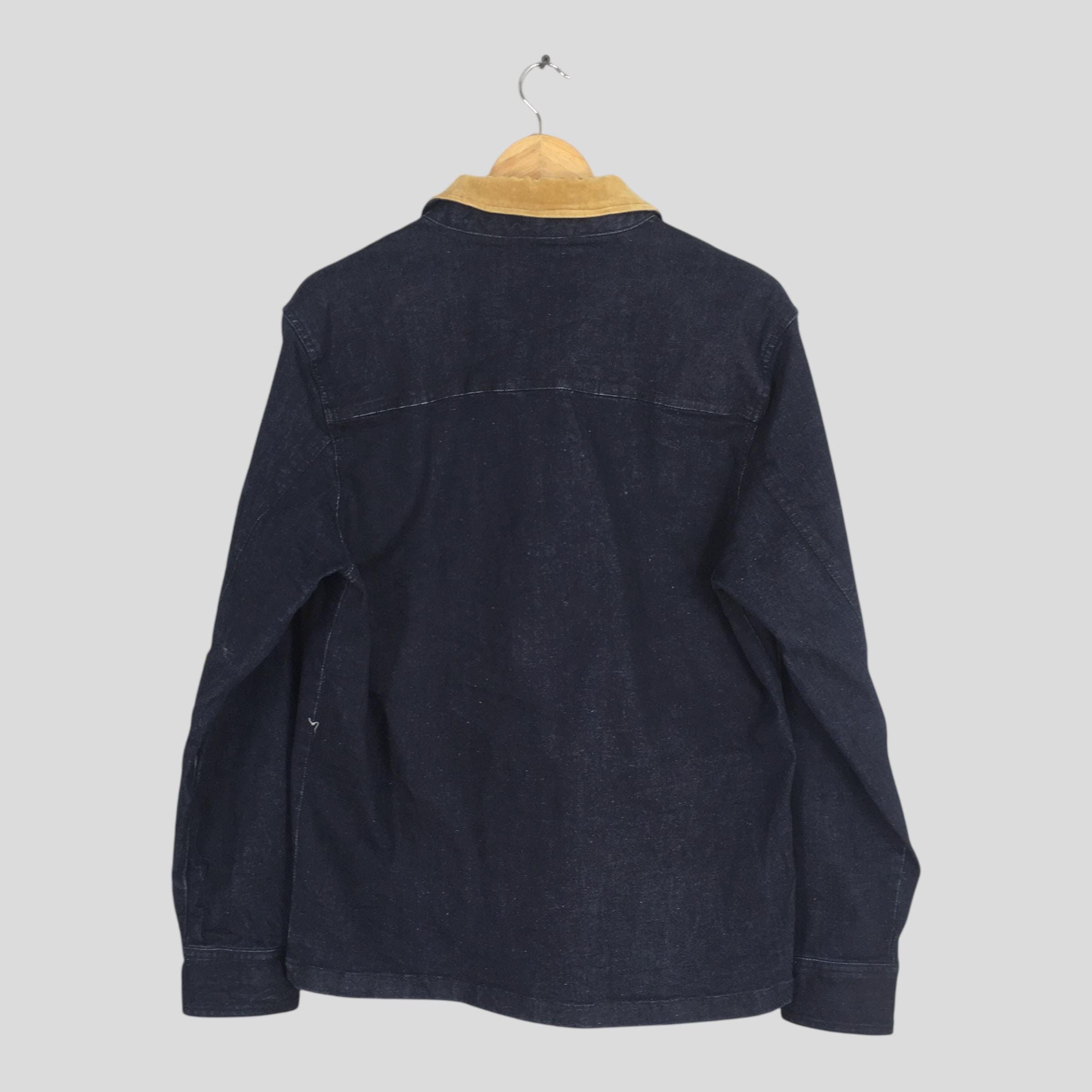 Le Mont Saint Michel 90s Indigo Blue Denim Workers Barn Field Jacket Large Size US L / EU 52-54 / 3 - 8 Thumbnail