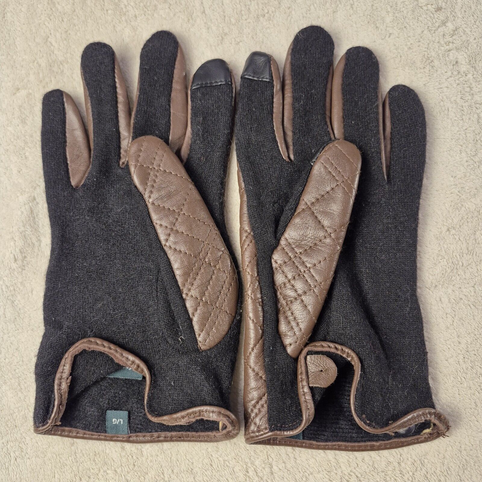 Polo Ralph Lauren Polo Ralph Lauren Women's Brown Sheepskin Quilted Gloves L Size ONE SIZE - 6 Thumbnail