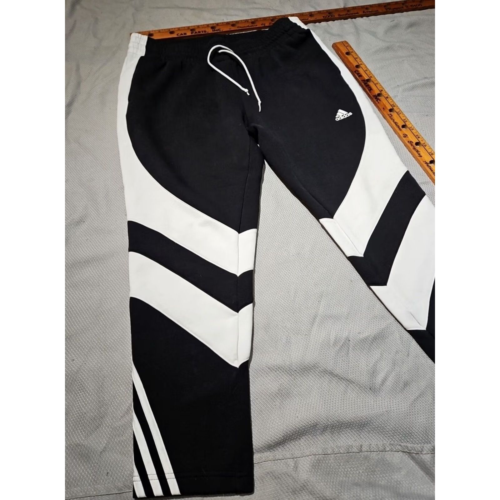 Adidas Adidas Pants Mens XL Black White Knit Colorblock Active Lounge Jogger Drawstring Size US 36 / EU 52 - 5 Thumbnail