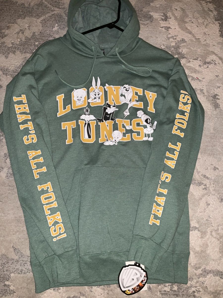 Cartoon Network × Vintage × Warner Bros Warner Bros Looney Tunes Green Hoodie Sweatshirt Size US S / EU 44-46 / 1 - 4 Thumbnail