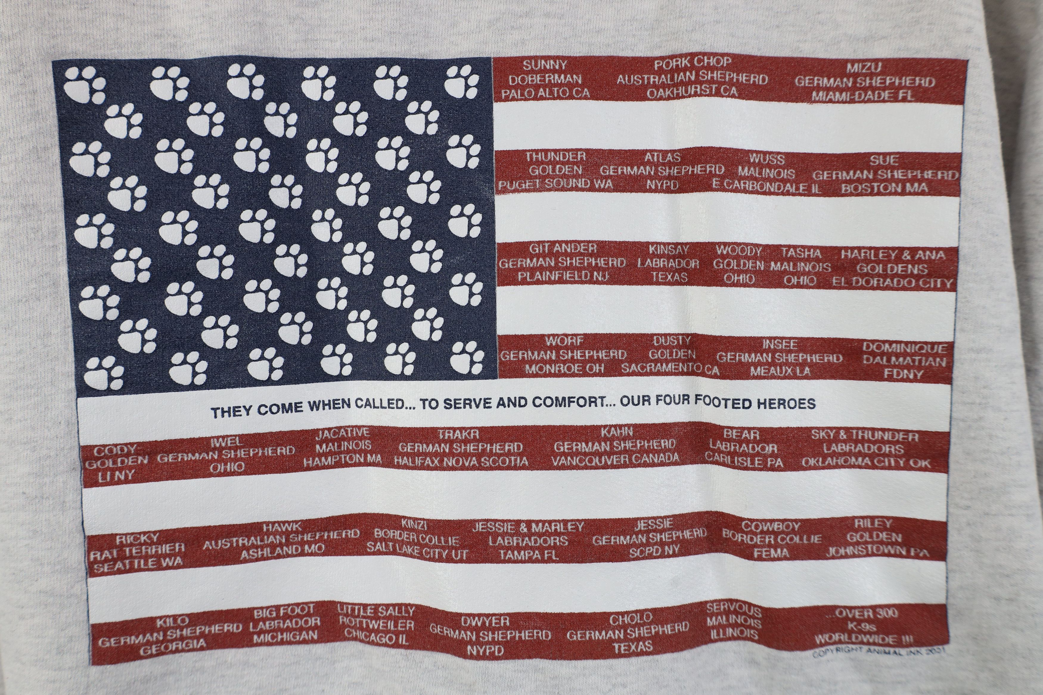 Vintage Vintage Y2K 2001 K9 Dog Memorial USA Flag Sweatshirt Size XL / US 12-14 / IT 48-50 - 4 Thumbnail