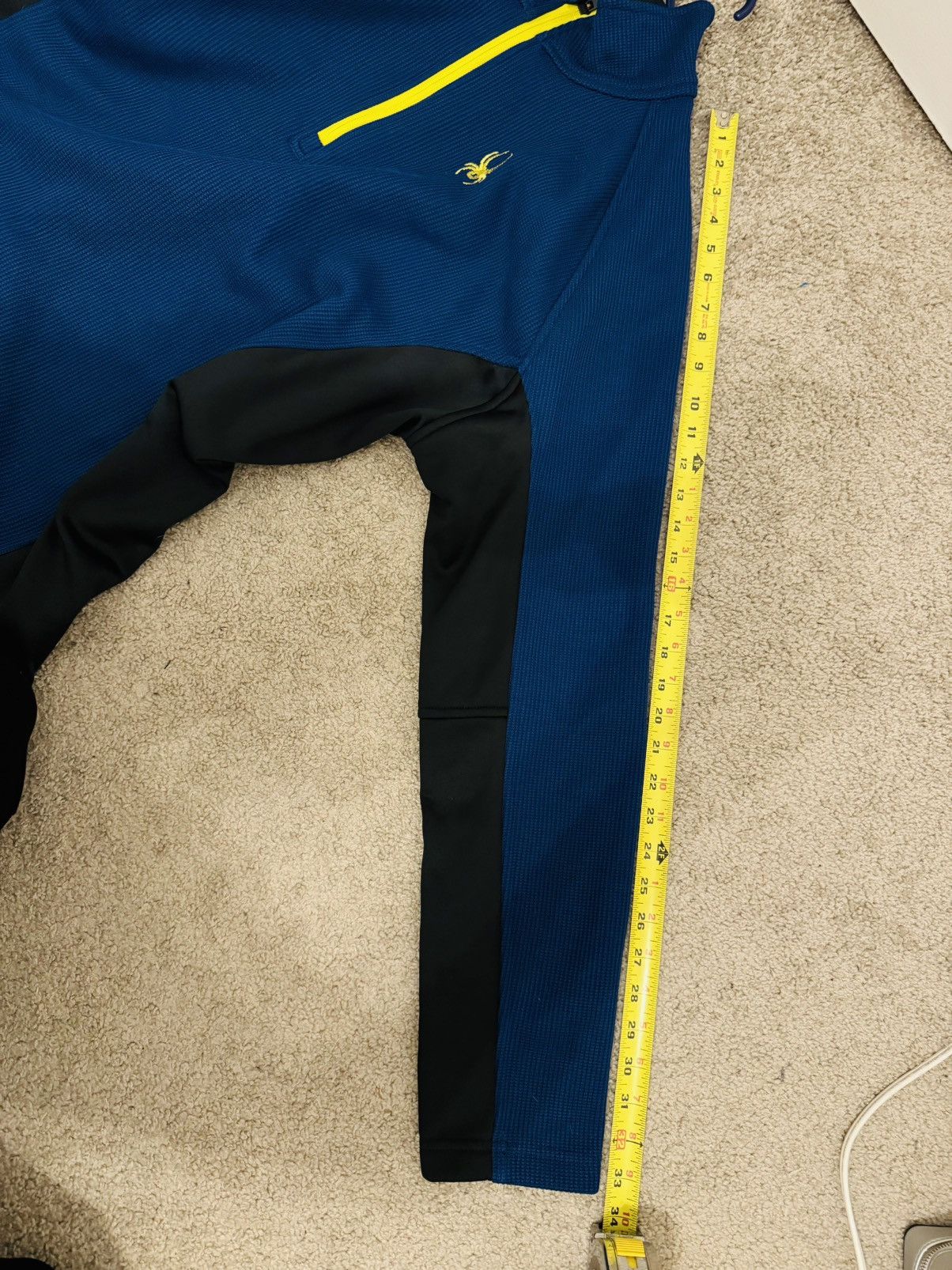 Spyder Spyder Mens Pullover Jacket Sz XXL Blue Yellow Quarter Zip Size US XXL / EU 58 / 5 - 8 Thumbnail