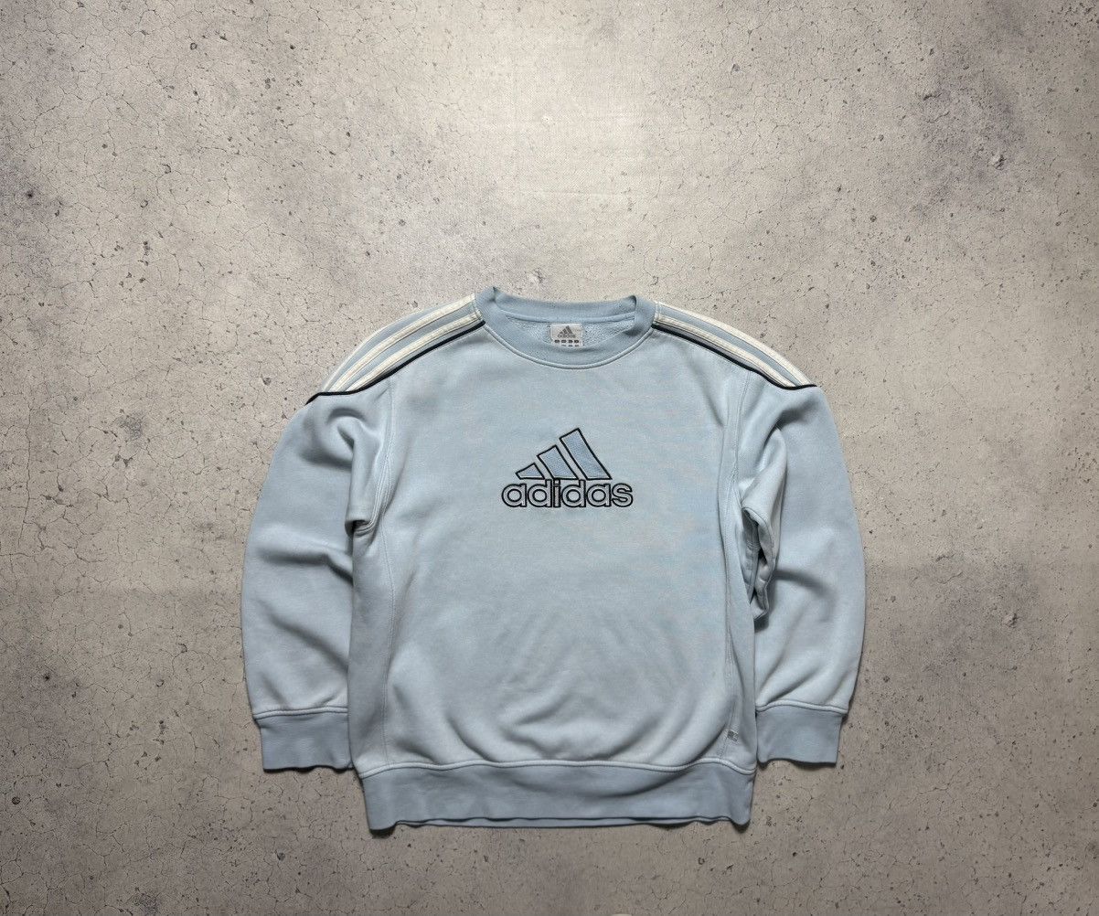 Adidas Adidas Vintage 00’s Sweatshirt Big Logo Size L Blue Size US L / EU 52-54 / 3 - 1 Thumbnail