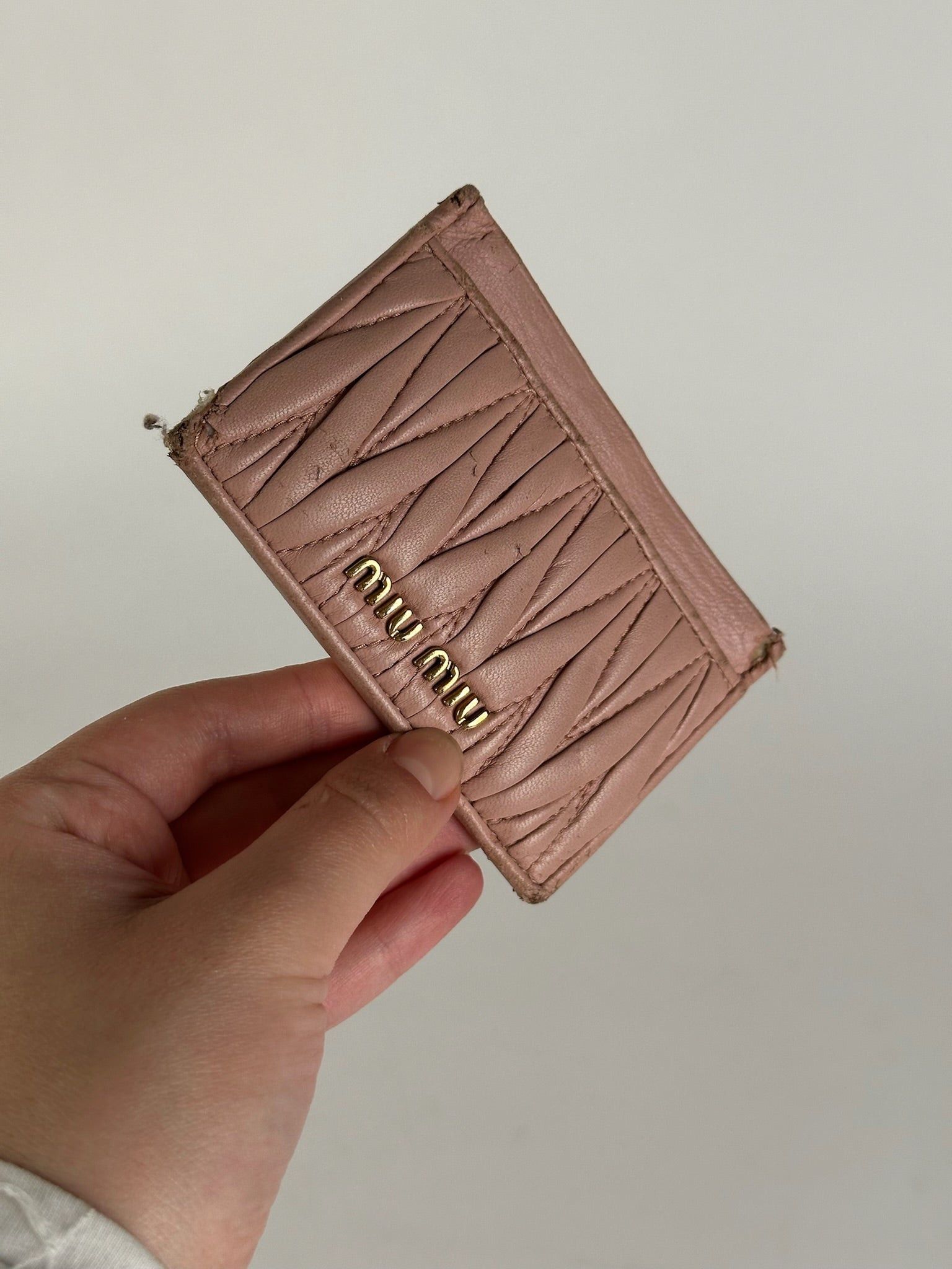 Miu Miu Vintage Leather Card Holder Pink Size ONE SIZE - 1 Thumbnail