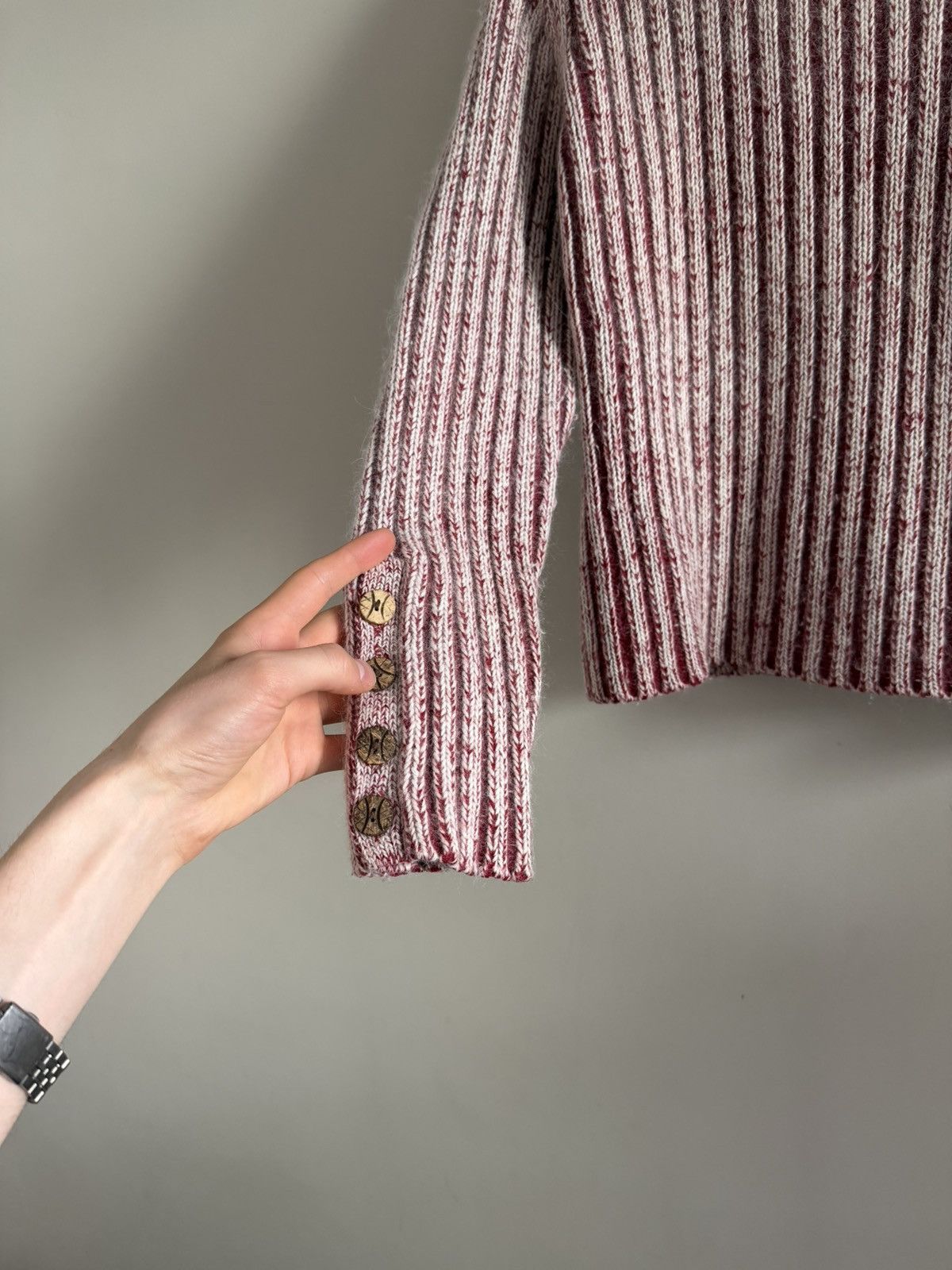 Vintage Wool Ribbed Turtleneck Sweater Size M / US 6-8 / IT 42-44 - 2 Thumbnail